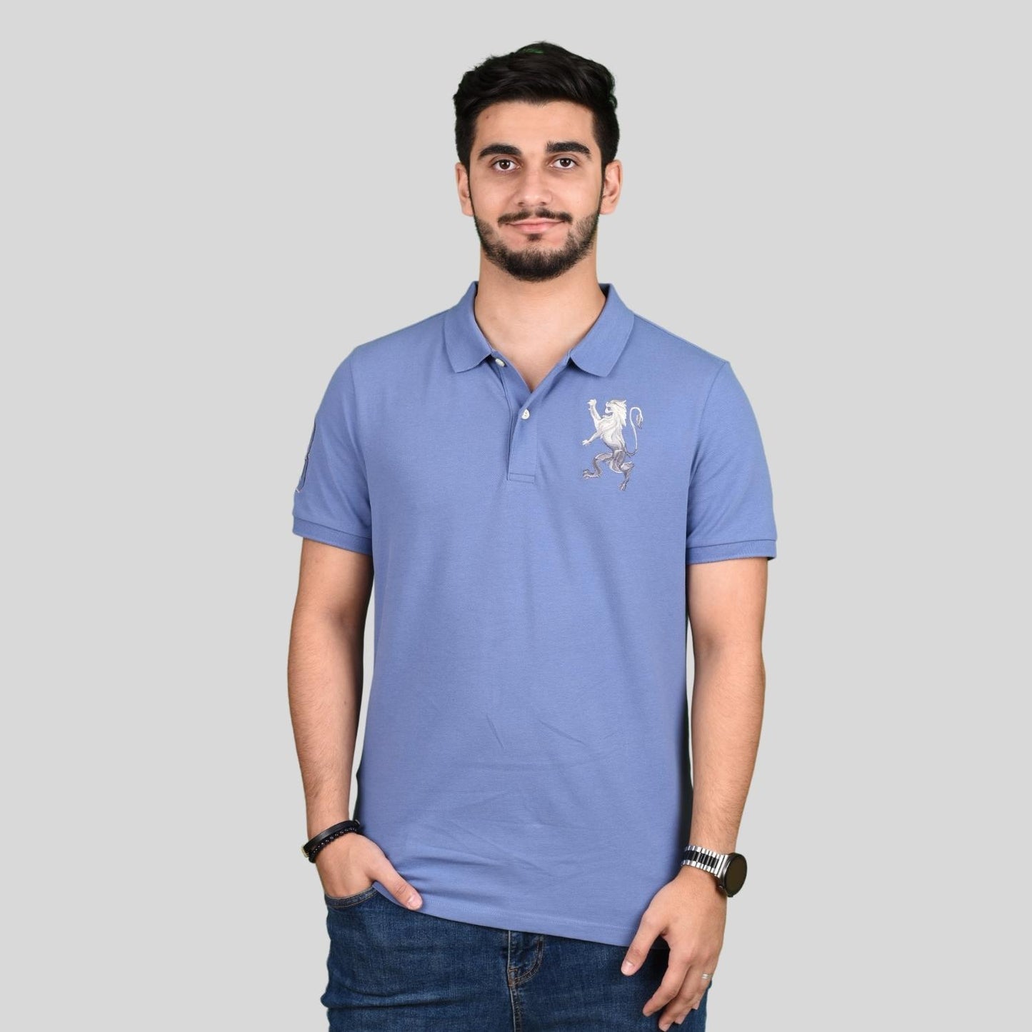 قميص بولو رجالي بطبعة أسد ثلاثية الأبعاد