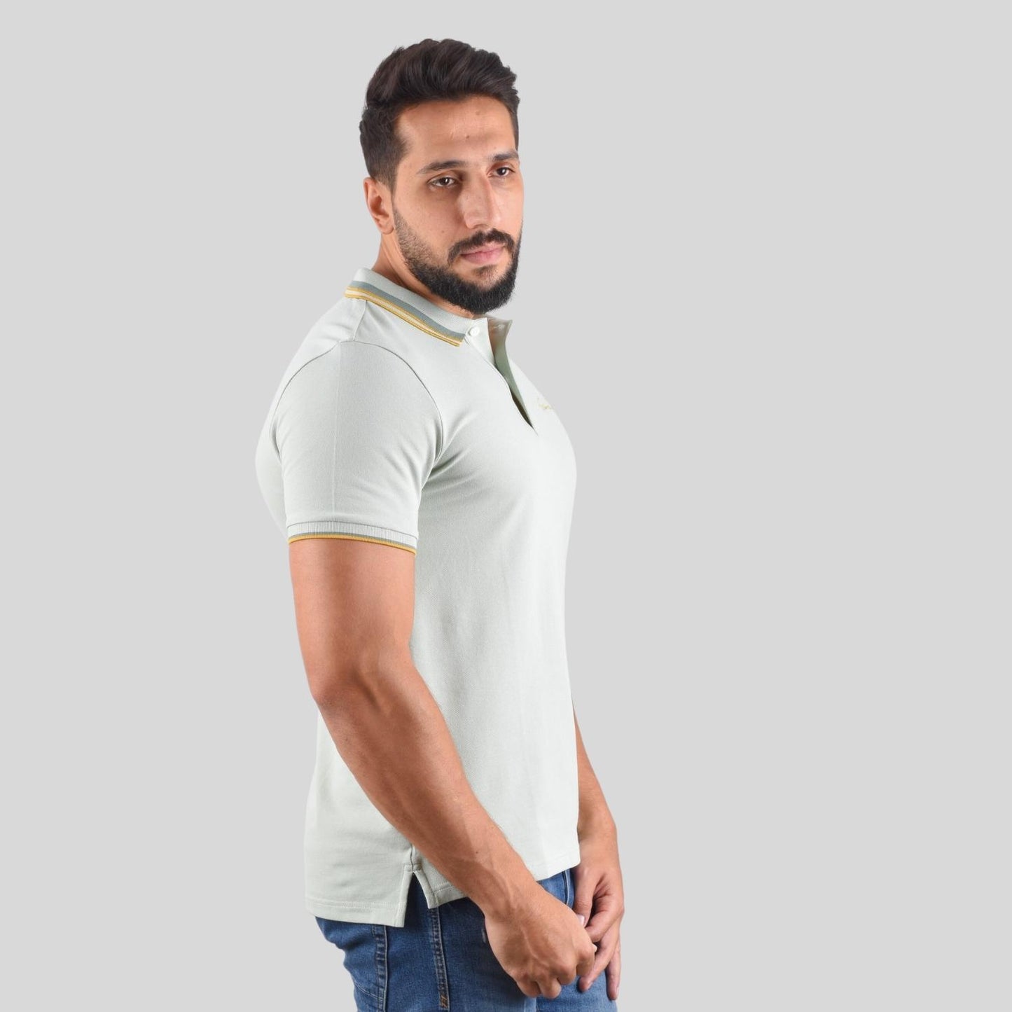 Men's Slim Fit Cotton Polo Shirt With Sailboat Embroidery
