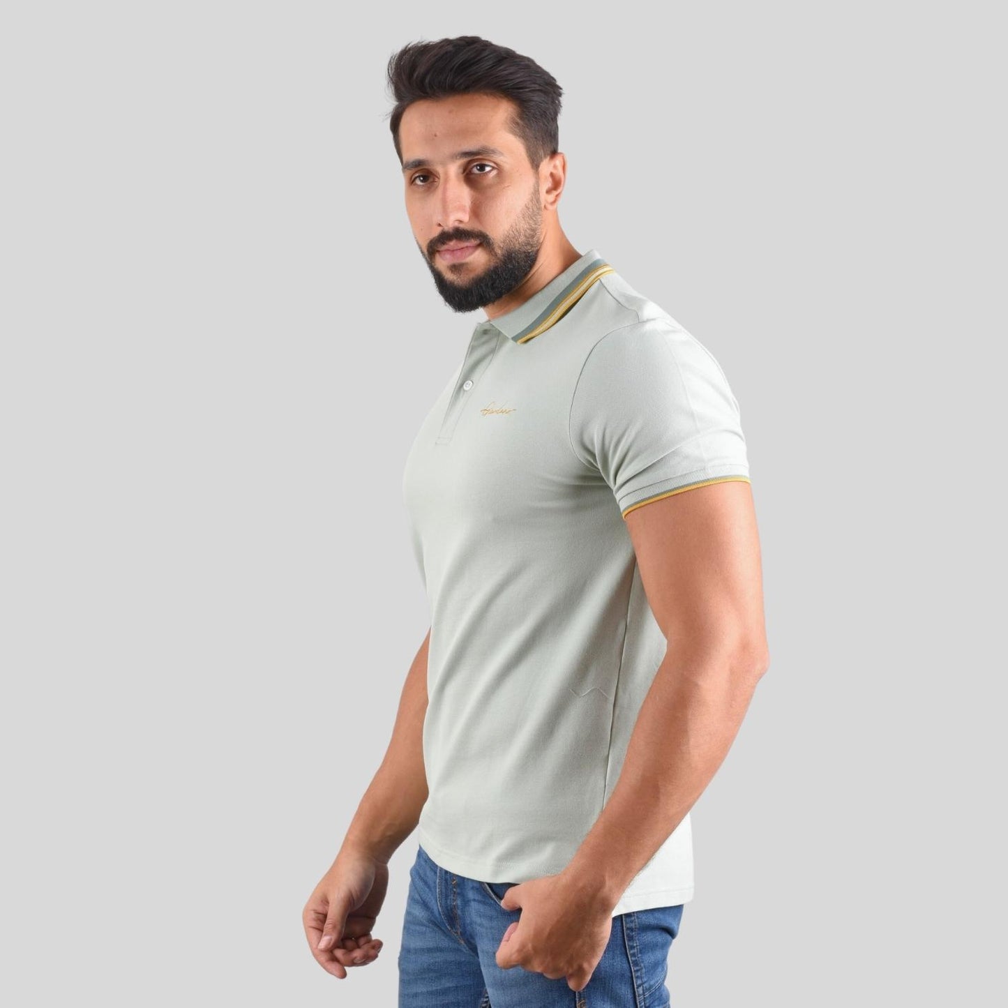 Men's Slim Fit Cotton Polo Shirt With Sailboat Embroidery