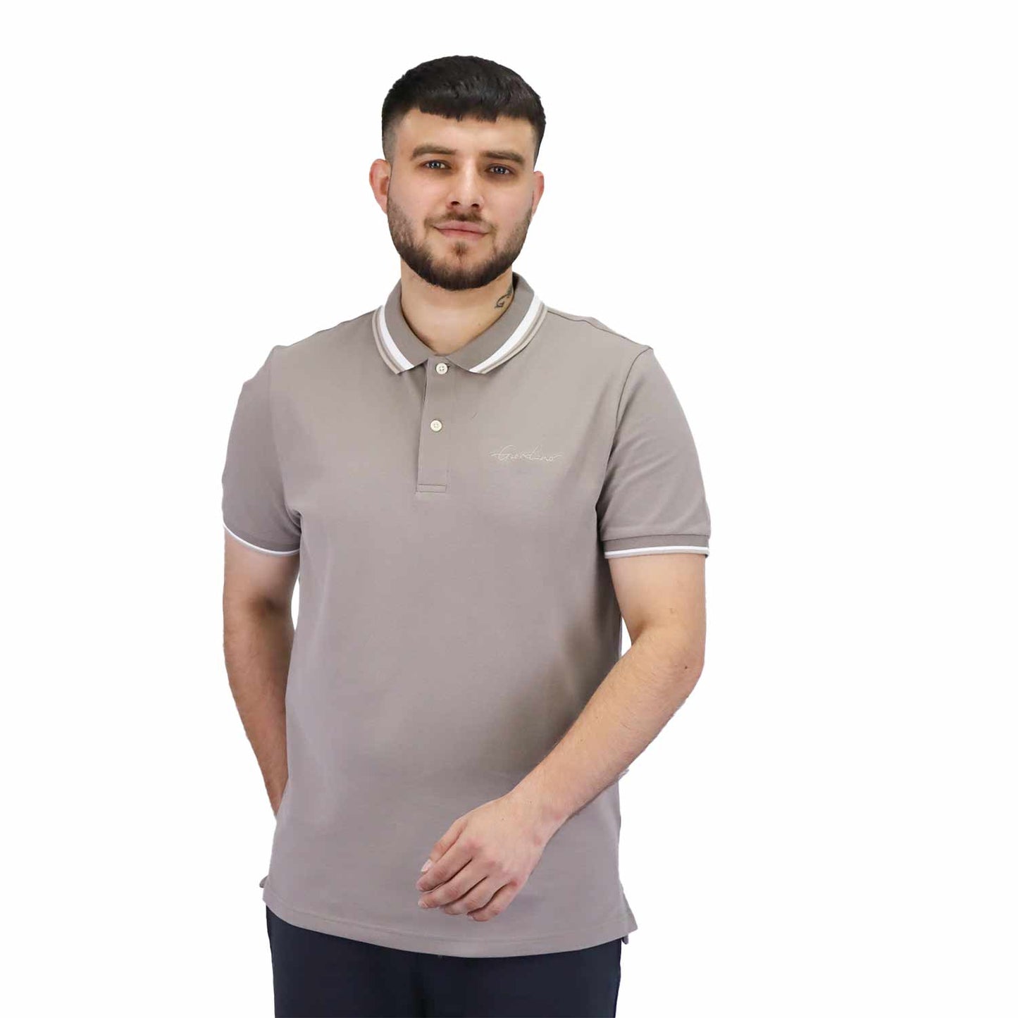 Giordano Men's Slim Fit Cotton Polo Shirt With Sailboat Embroidery-Brown