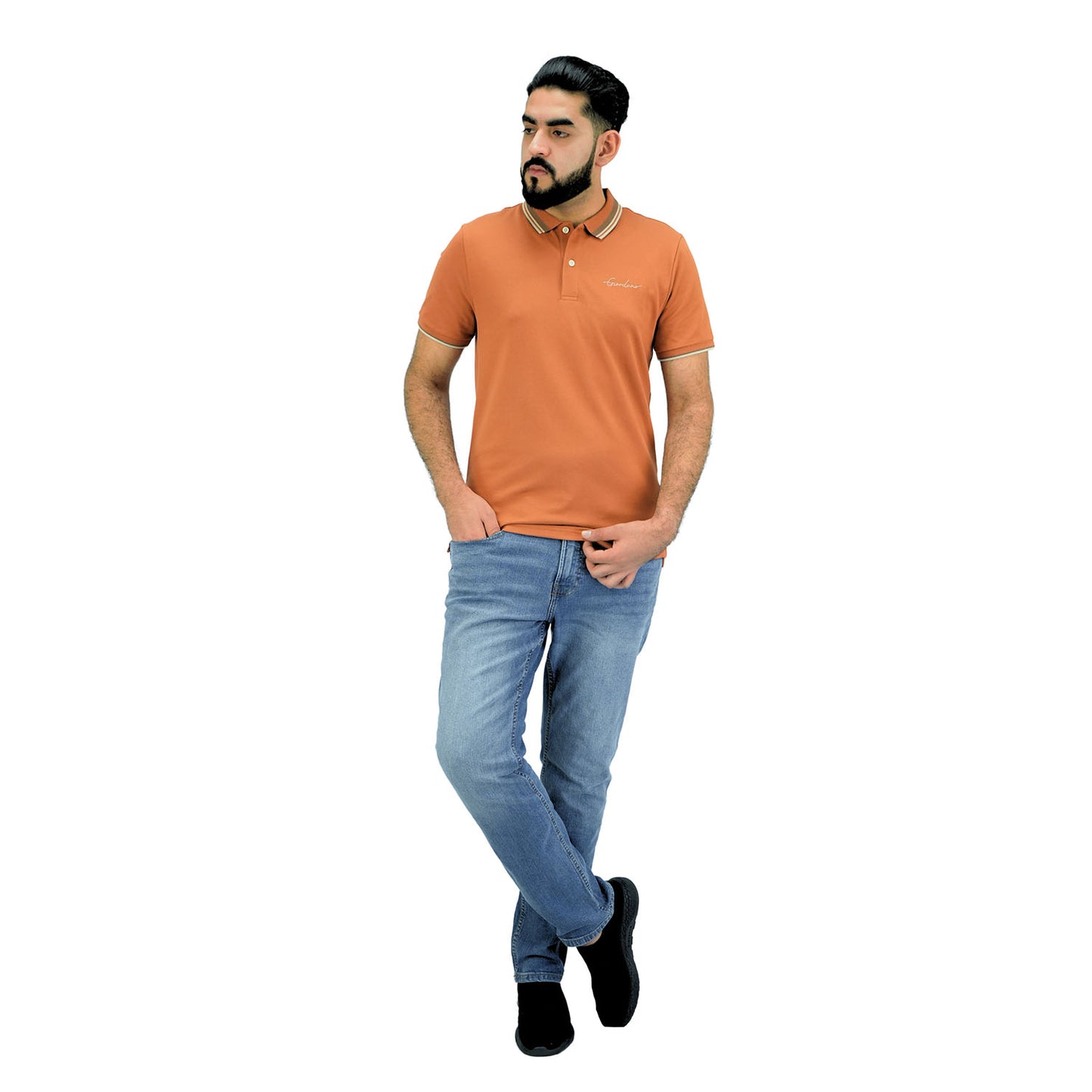 Men's Slim Fit Cotton Polo Shirt With Sailboat Embroidery