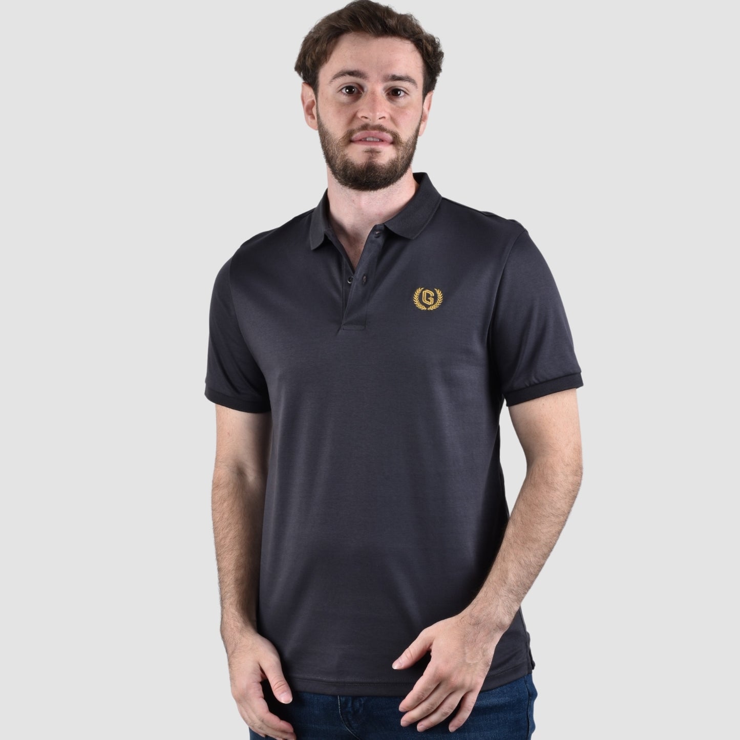Giordano Men's Liquid Touch Polo: Slim Fit Comfort & Lasting Color-Grey