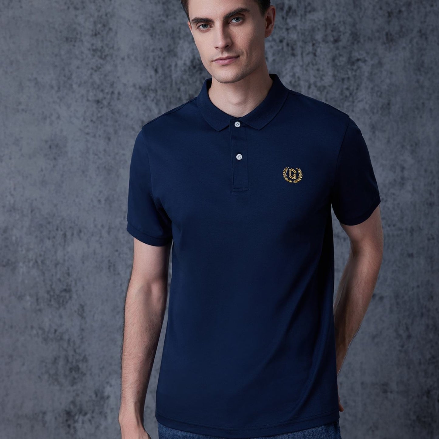 Giordano Men's Liquid Touch Polo: Slim Fit Comfort & Lasting Color-Blue
