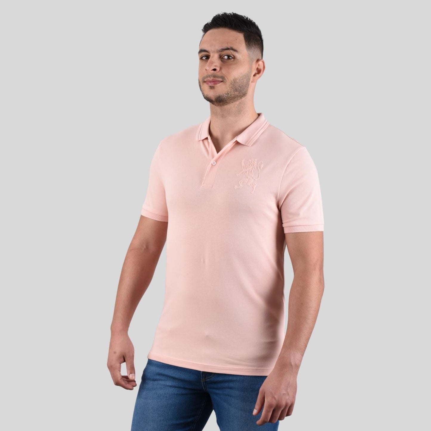 Giordano Men's 3D Lion Polo-Pink