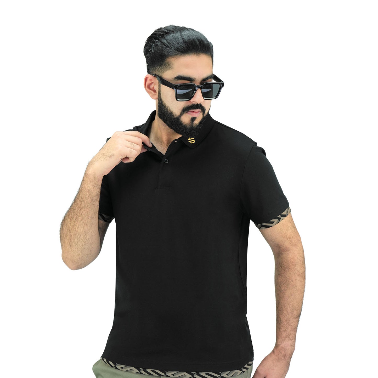 Giordano Men's Embroidered Polo-Black