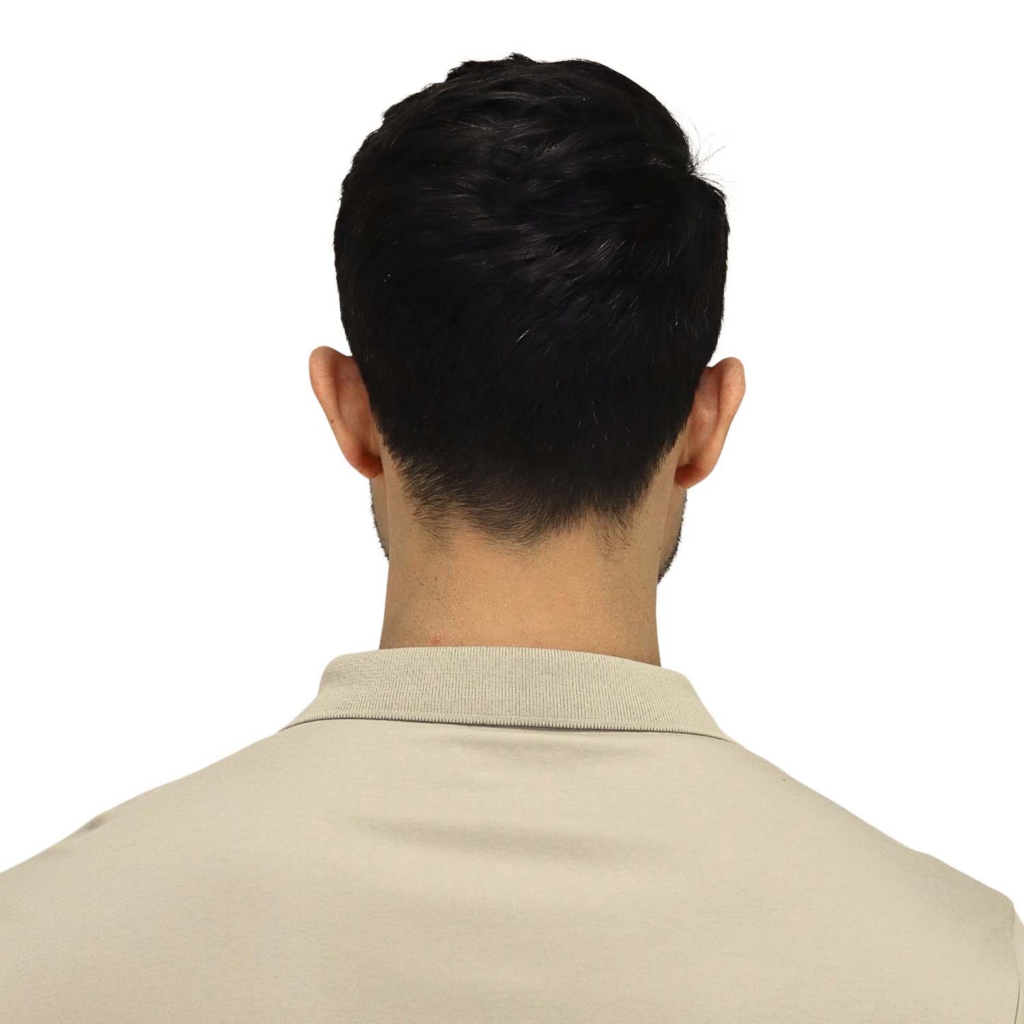 Men’S Flat Knit Collar Long Sleeve Liquid Touch Slim Fit Solid Color Polo