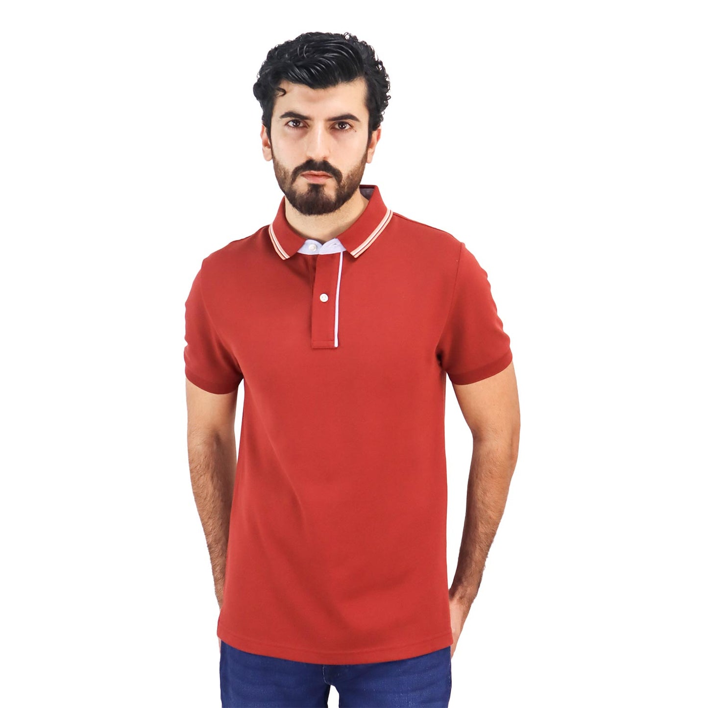 Giordano Men's Solid Polo-Red