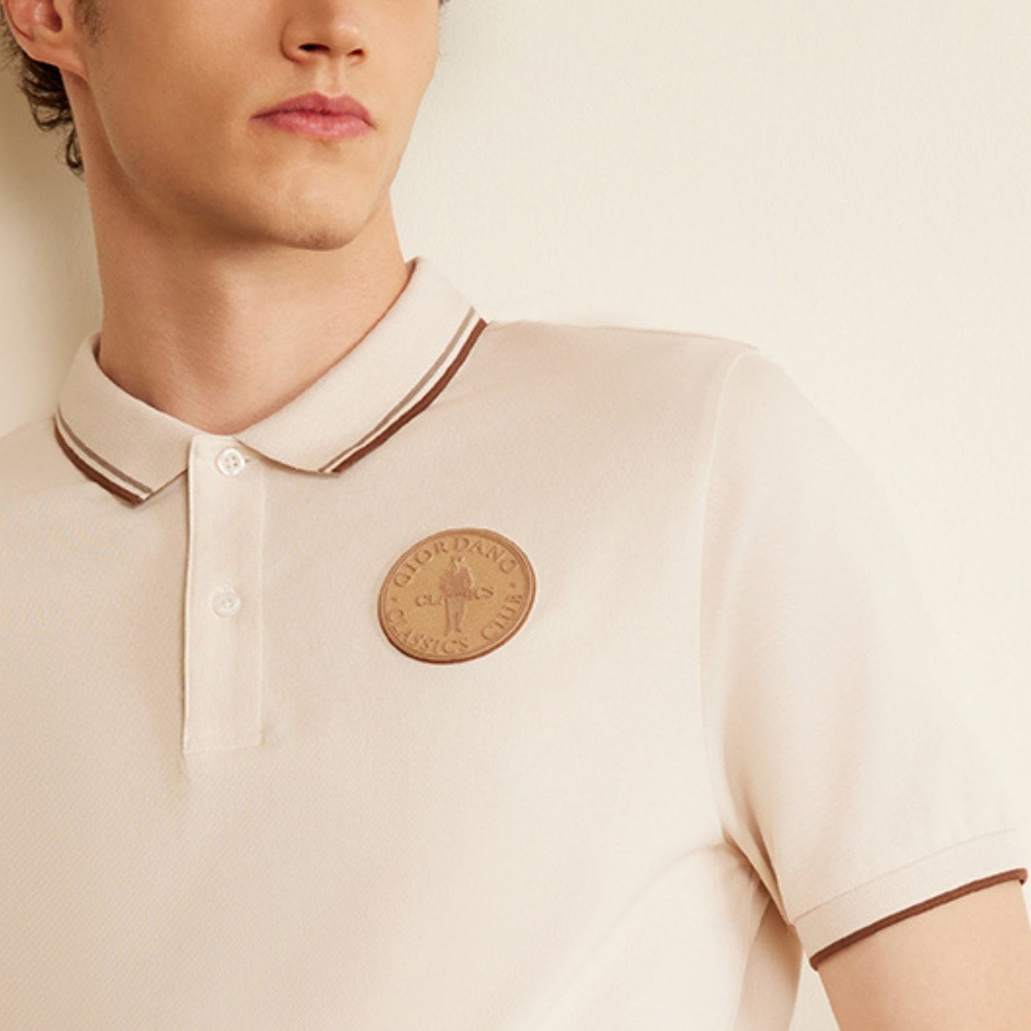 Men's Pique Flat Knit Collar Short Sleeve Thematic Slim Fit Embroidery Bold Polo