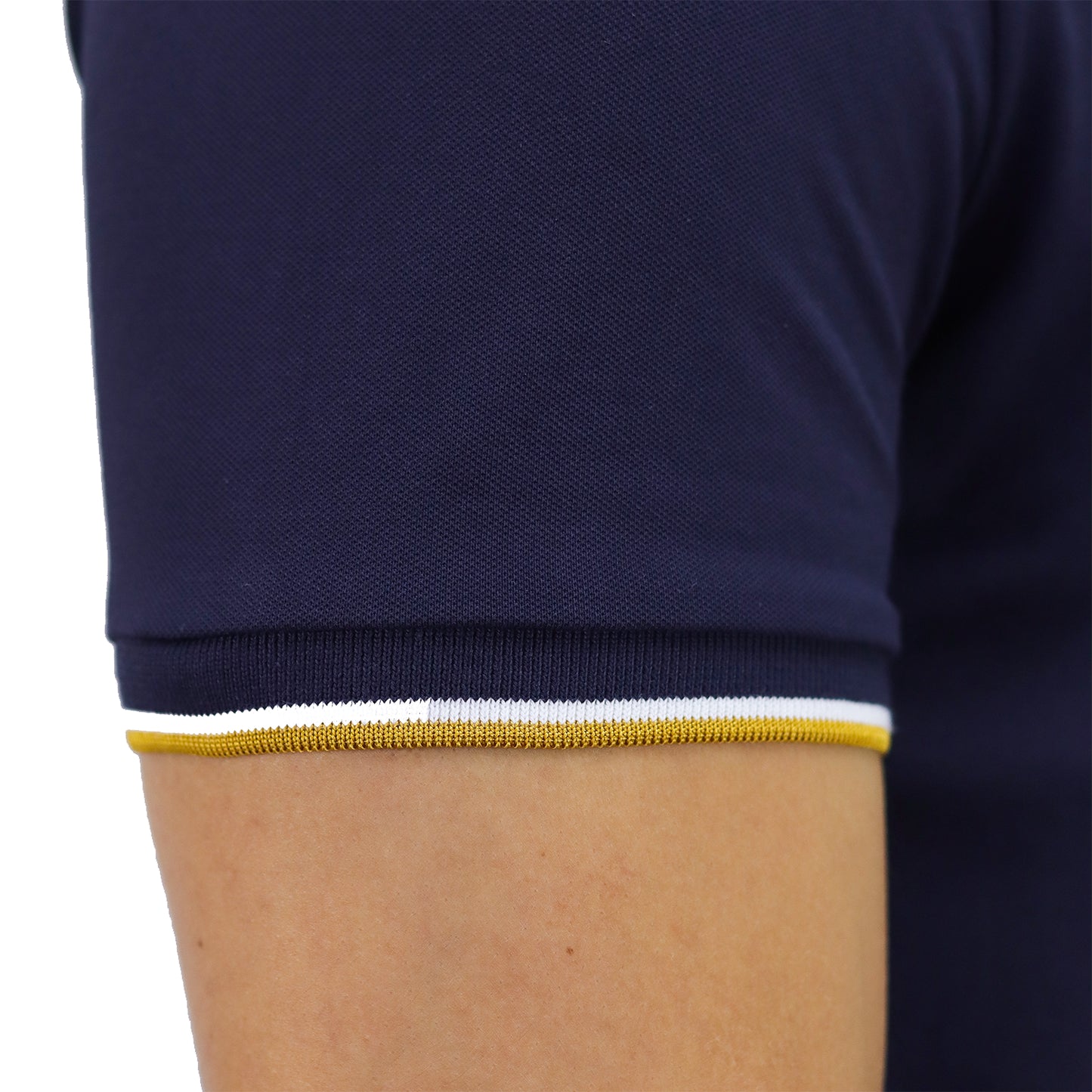 Men's Pique Flat Knit Collar Short Sleeve Eagle Embroidery Solid Color Polo