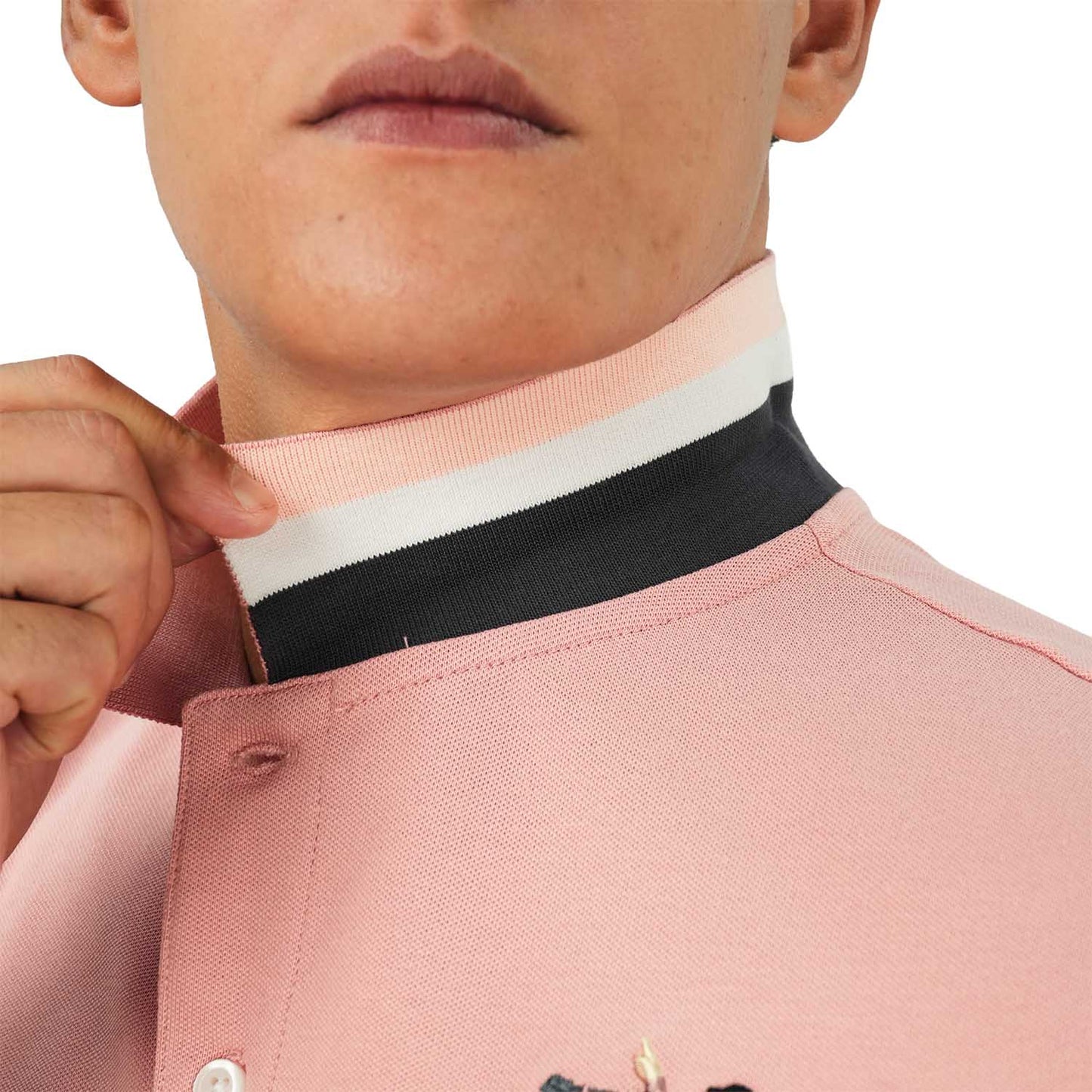 Men's Slim Fit Cotton Short Sleeve Napoleon Polo