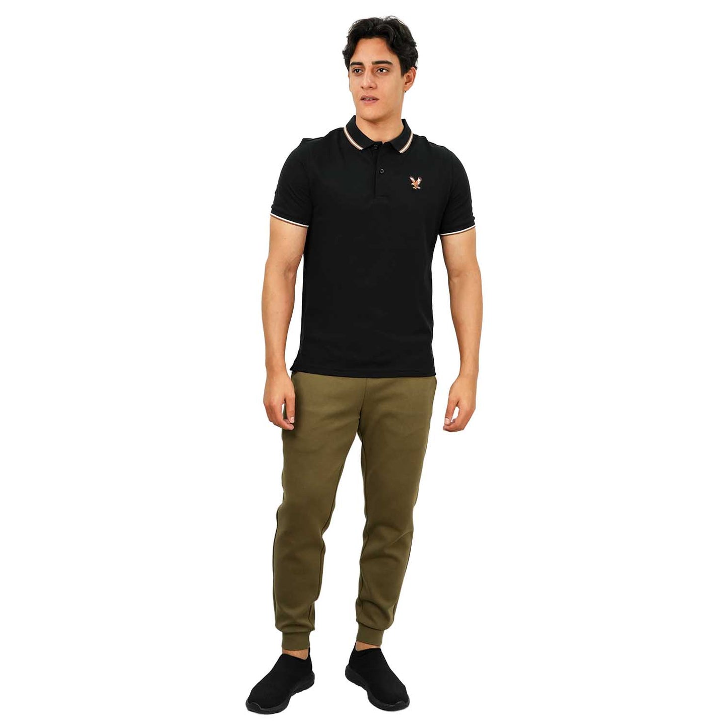 Men's Cotton Lycra Pique Polo - Slim Fit, Eagle Embroidery