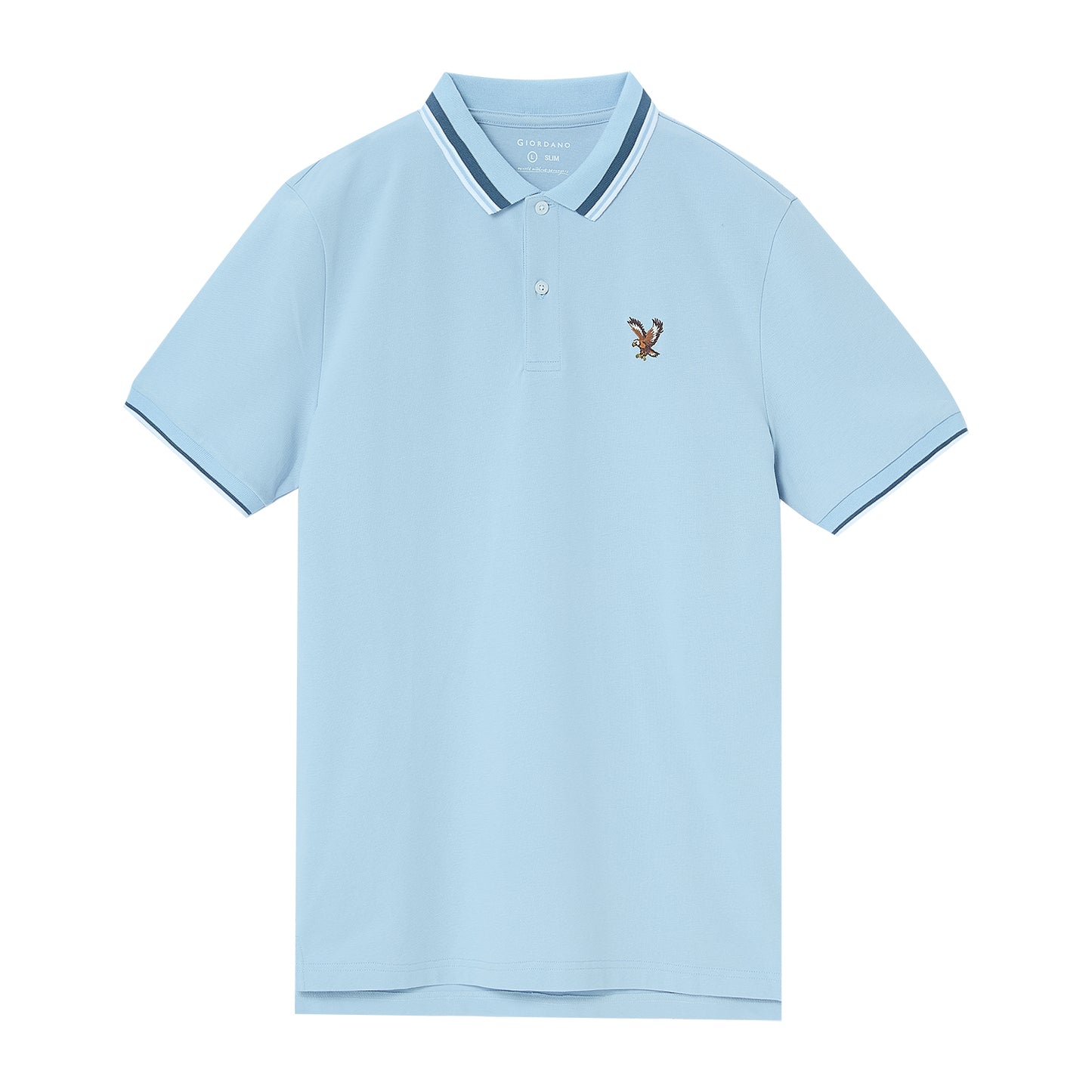 Men's Cotton Lycra Pique Polo - Slim Fit, Eagle Embroidery