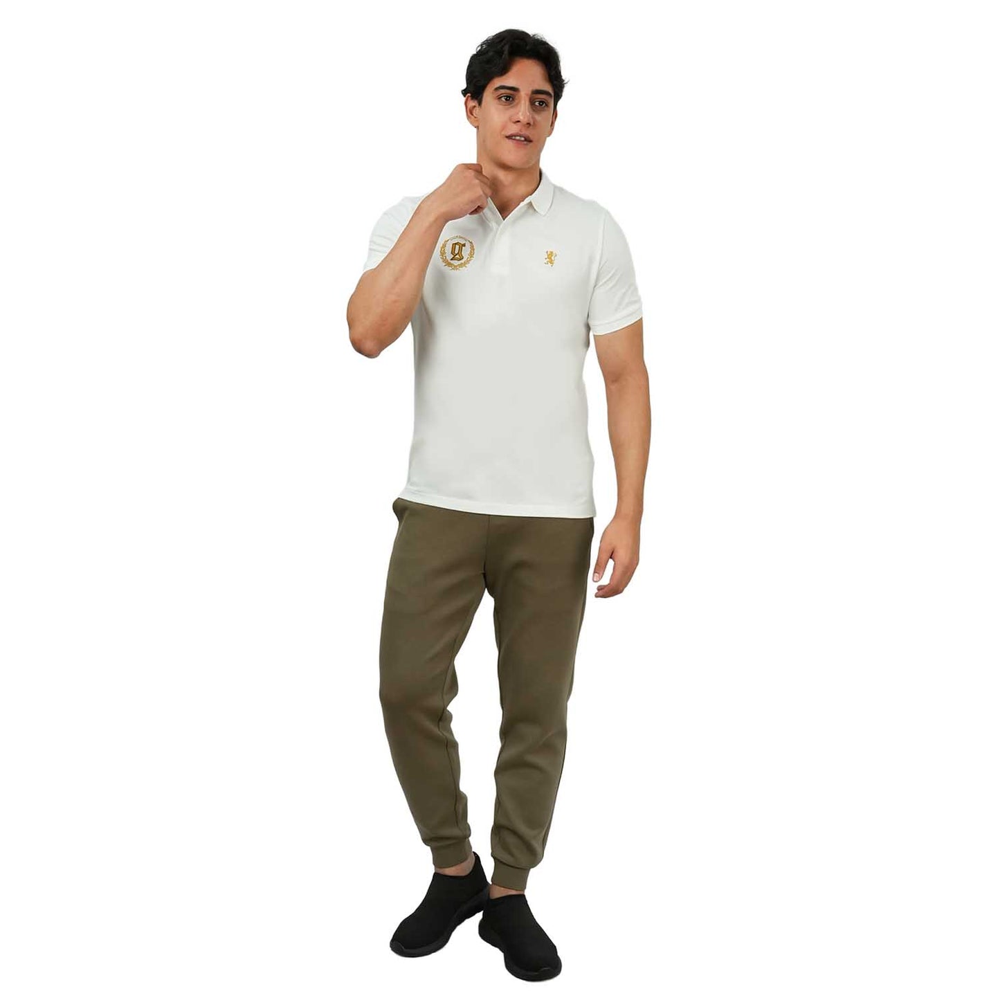 Men's Embroidered Bold Polo - Slim Fit, Cotton Lycra Pique