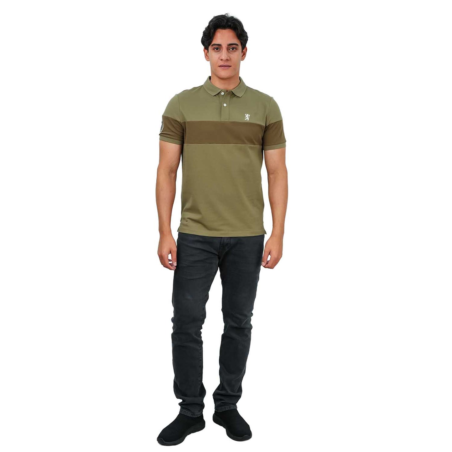 Men's Embroidered Bold Polo - Slim Fit, Cotton Lycra Pique