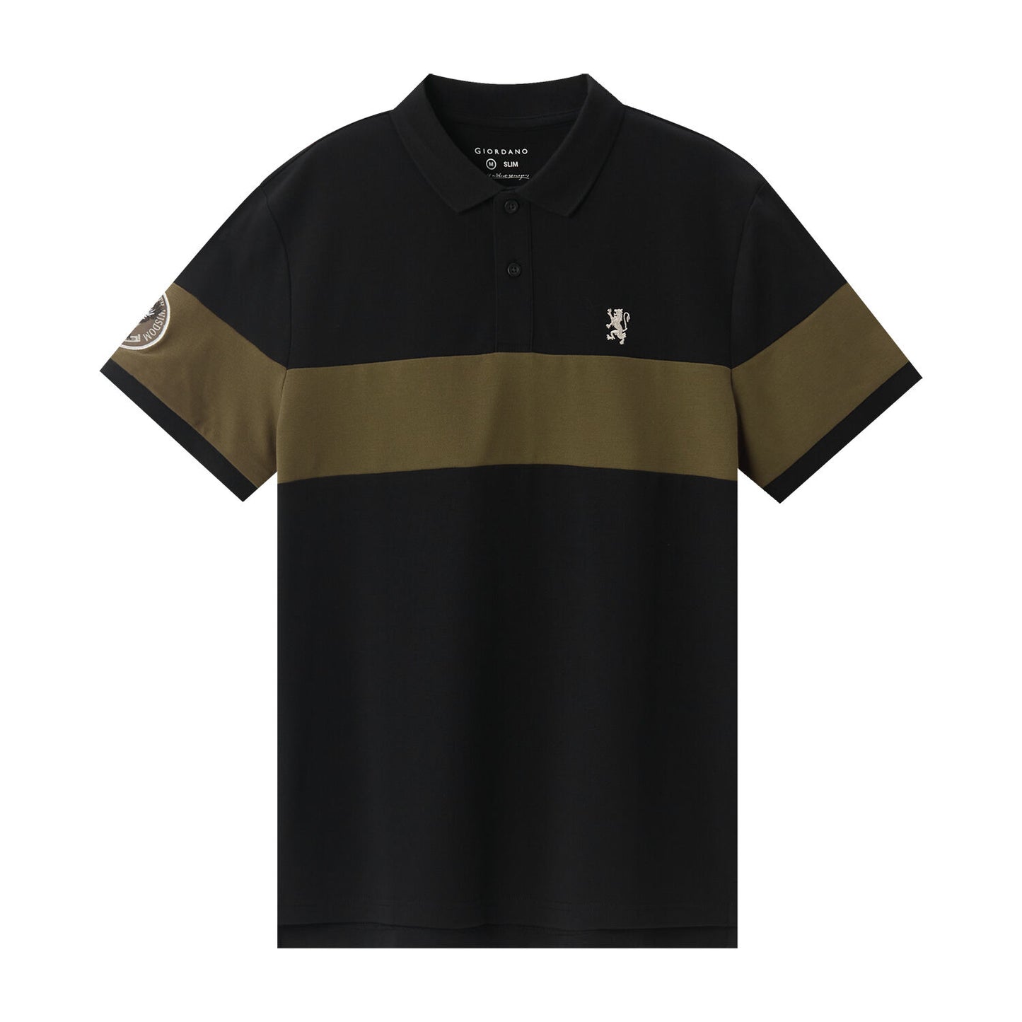 Men's Embroidered Bold Polo - Slim Fit, Cotton Lycra Pique
