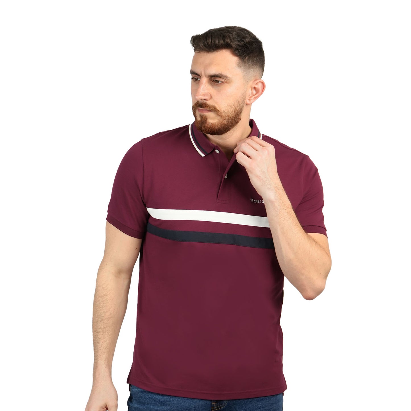 Giordano Men's Slim Fit Polo - Union Jack Embroidery-Red
