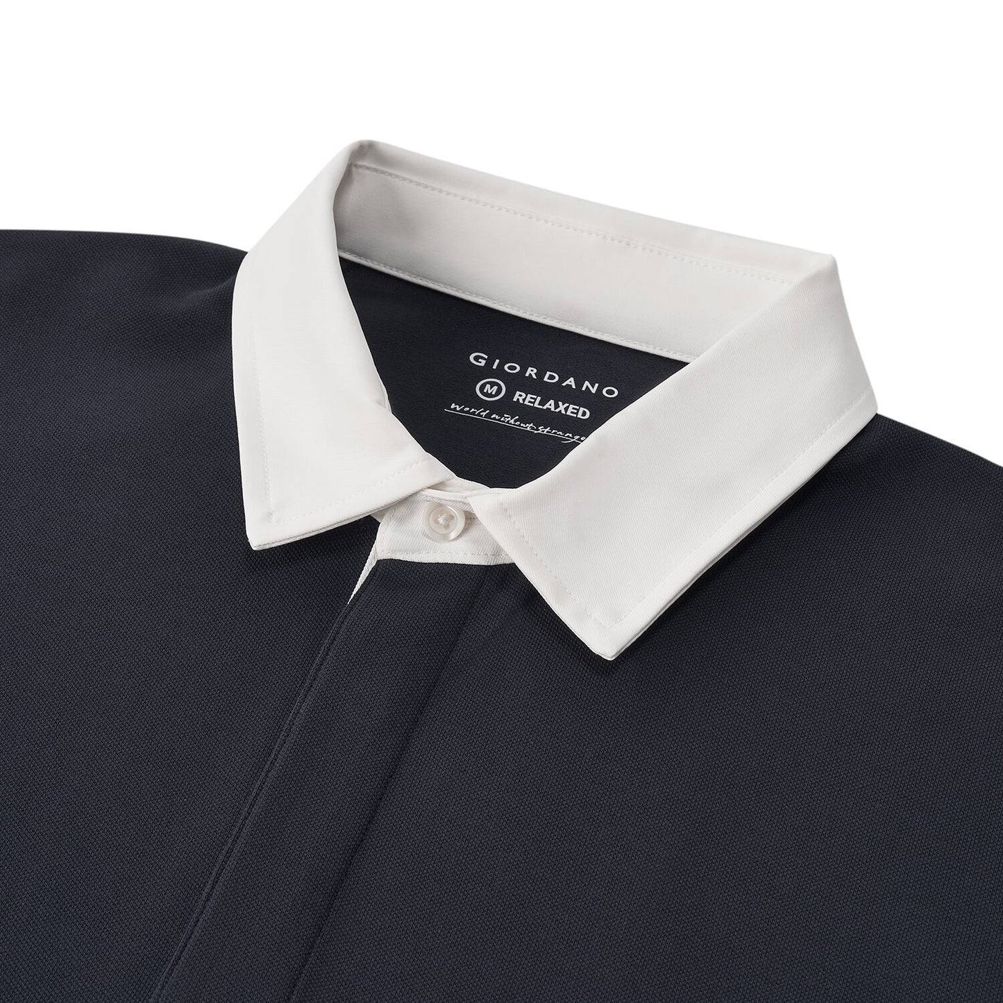 Men’S Relaxed Fit Cotton-Lycra Piqué Polo With Woven Collar