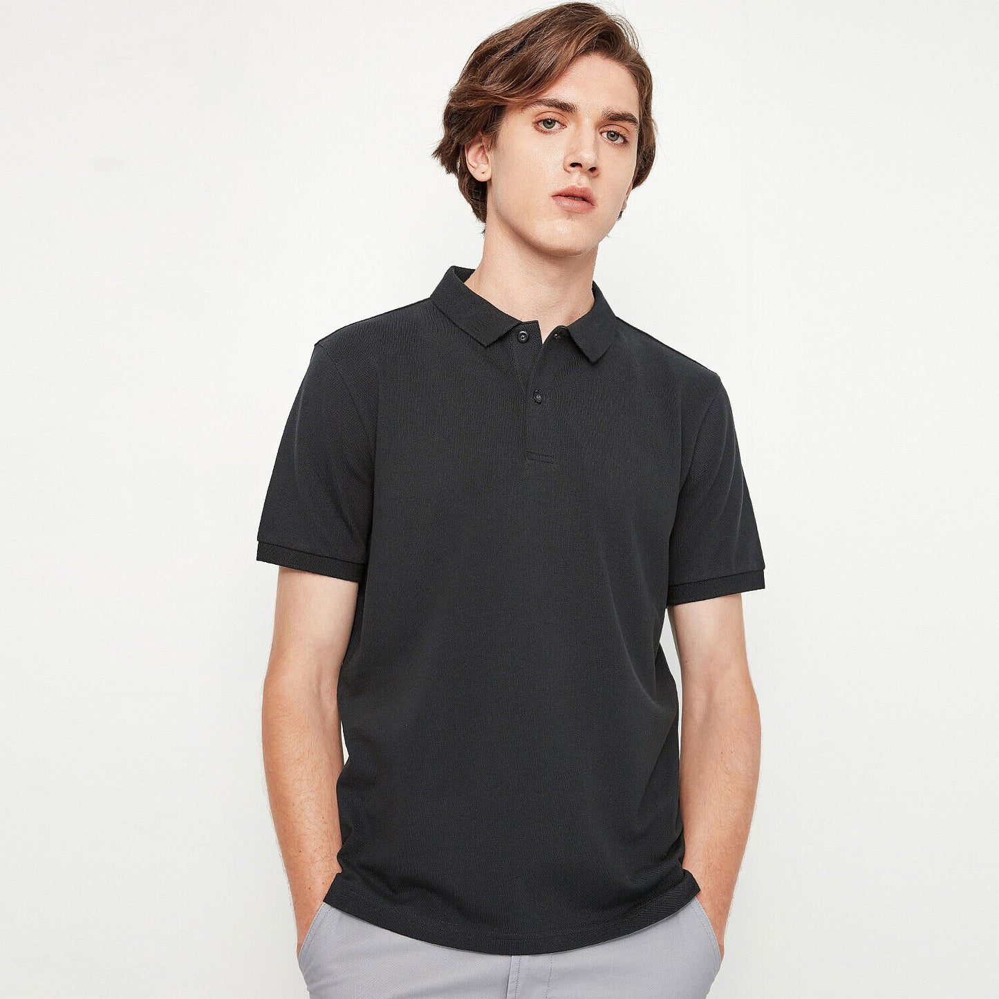 Giordano Men Solid Performance Polo-Black