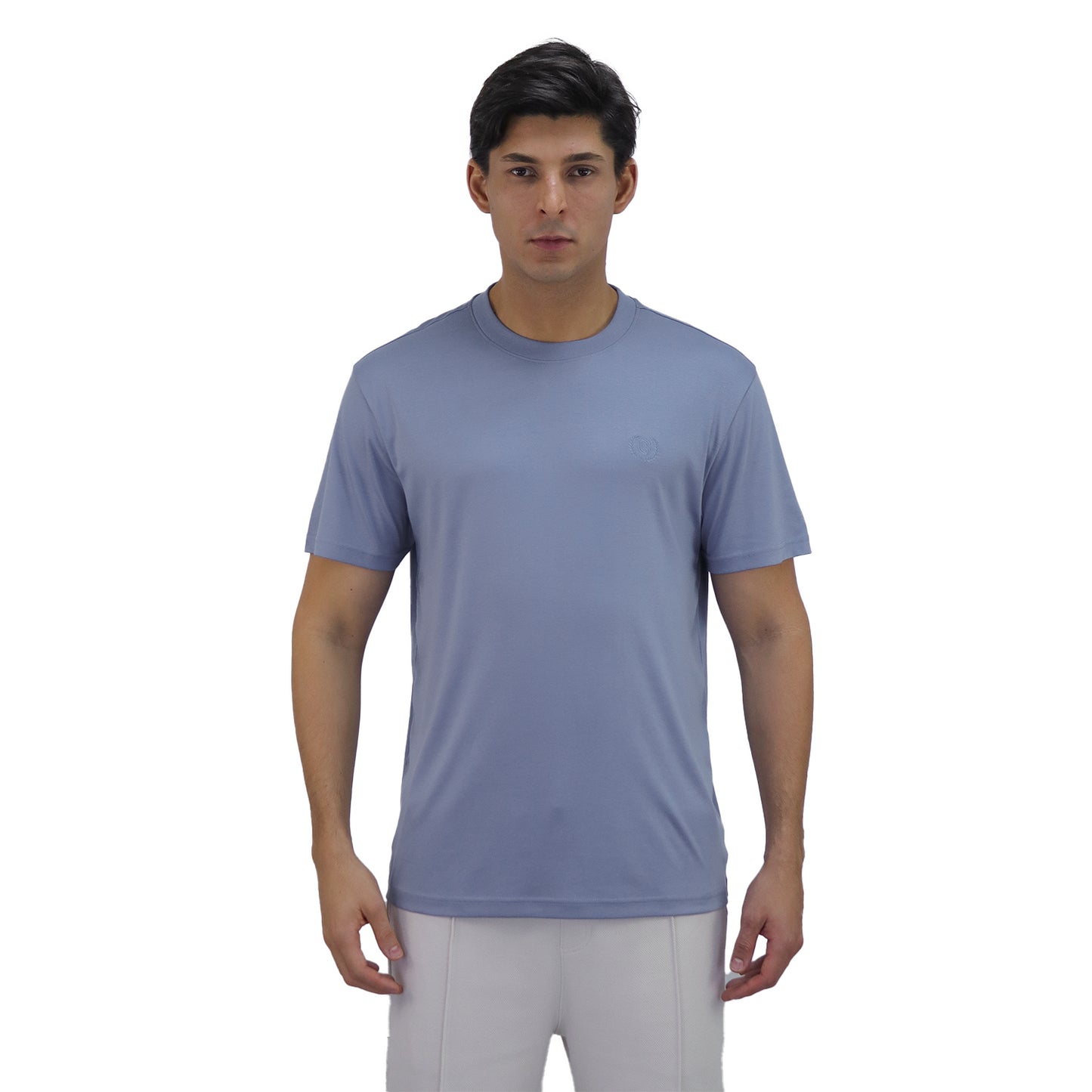 Giordano Men's Liquid Touch Slim Fit Crewneck Tee-Blue