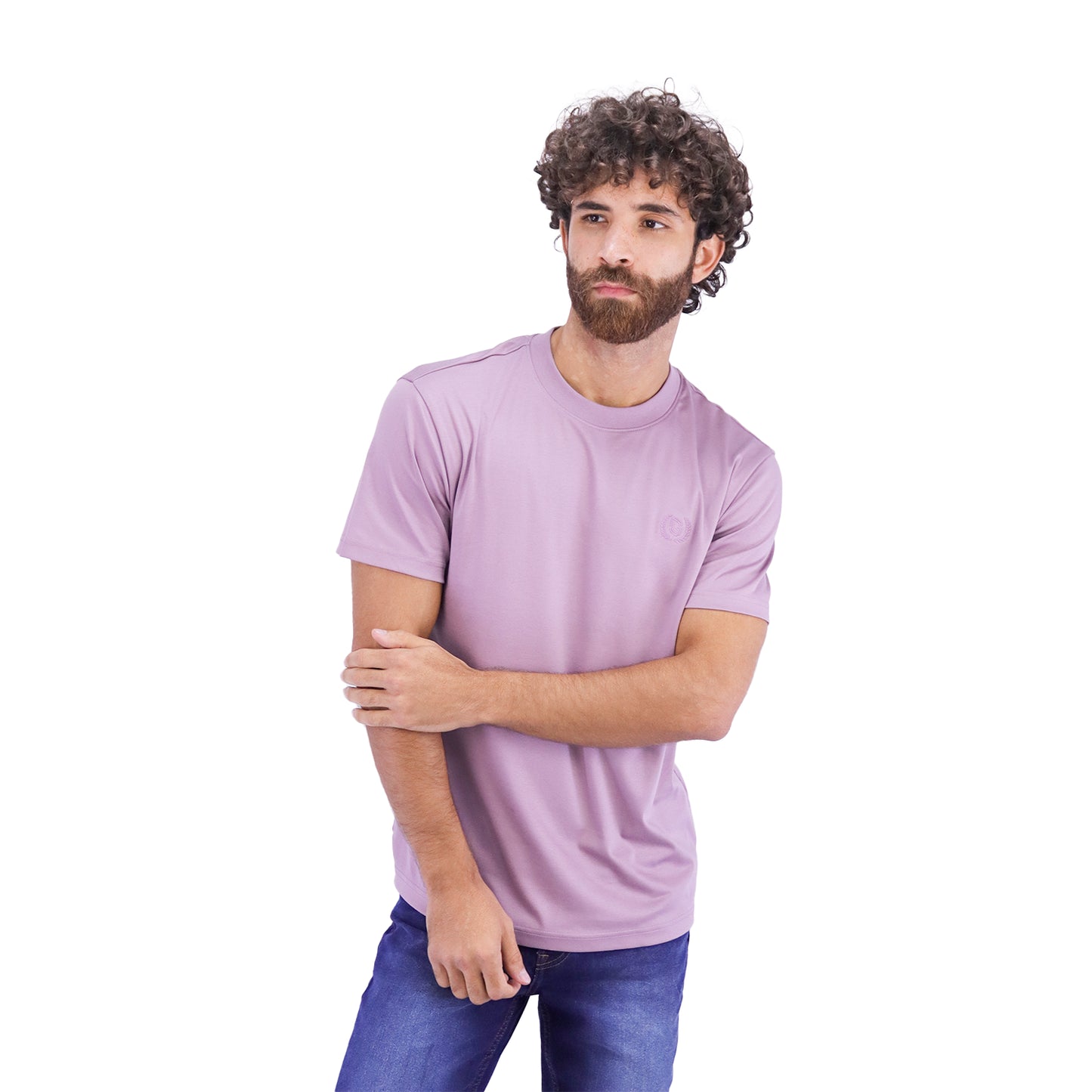 Giordano Men's Liquid Touch Slim Fit Crewneck Tee-Purple