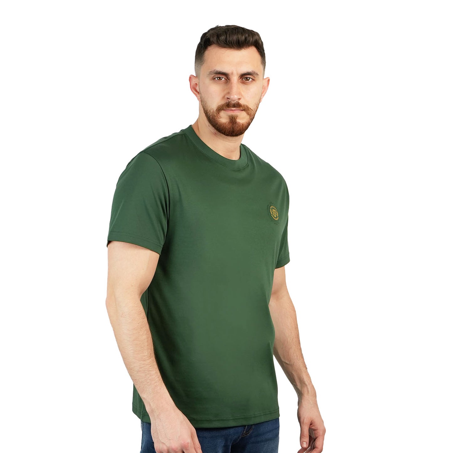 Giordano Giordano Men's Slim Fit Cotton Tee - Liquid Touch Comfort-Green