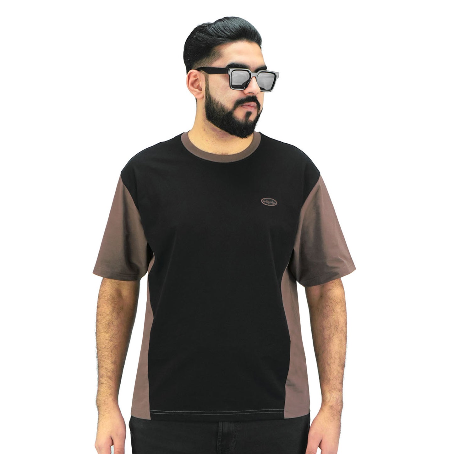 Giordano Men's Color Blocking Tee - Cotton Polyester Sorona Jersey, Relaxed Fit-Multicolor
