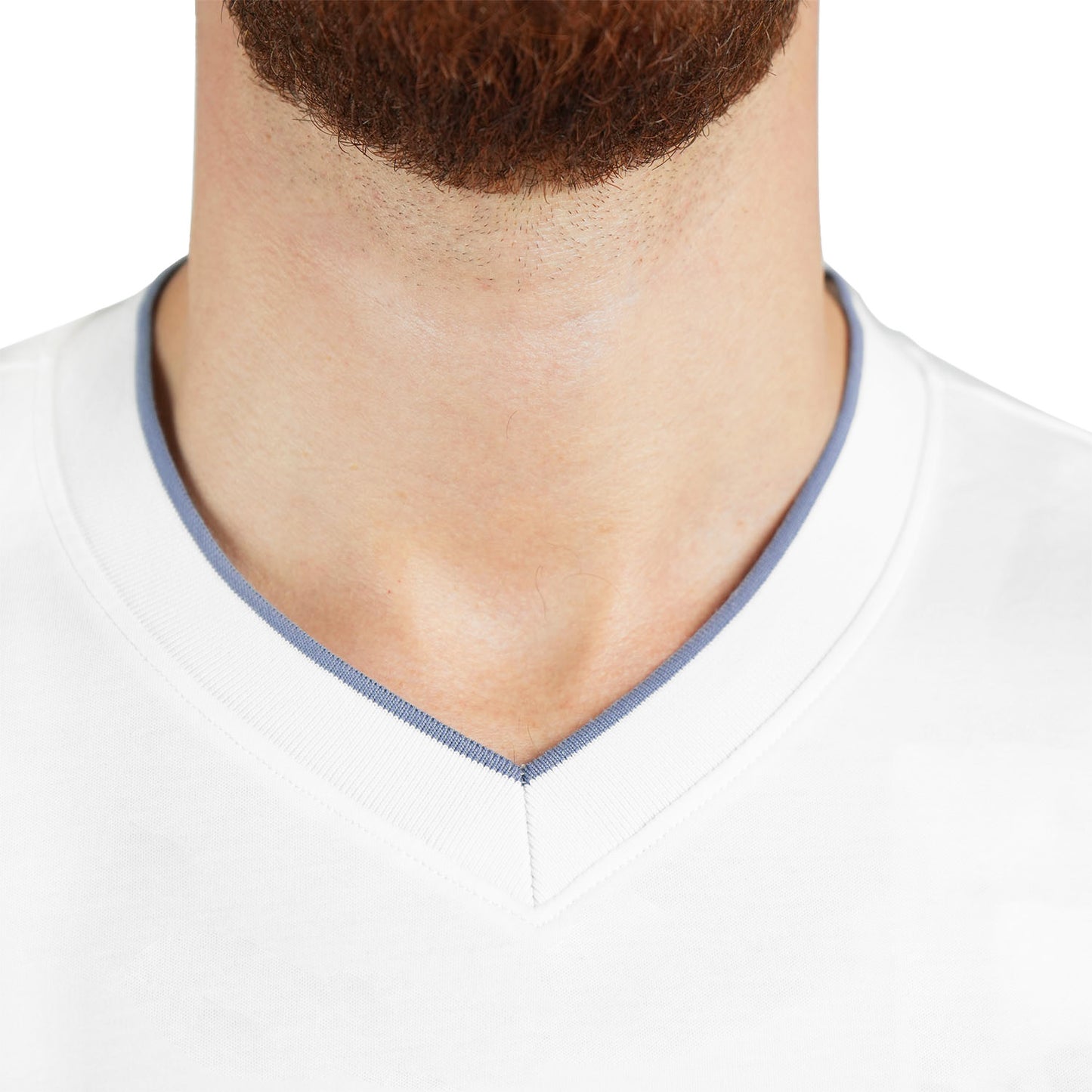 Men's V-Neck Tee - Slim Fit, Cotton Interlock, Solid Colors