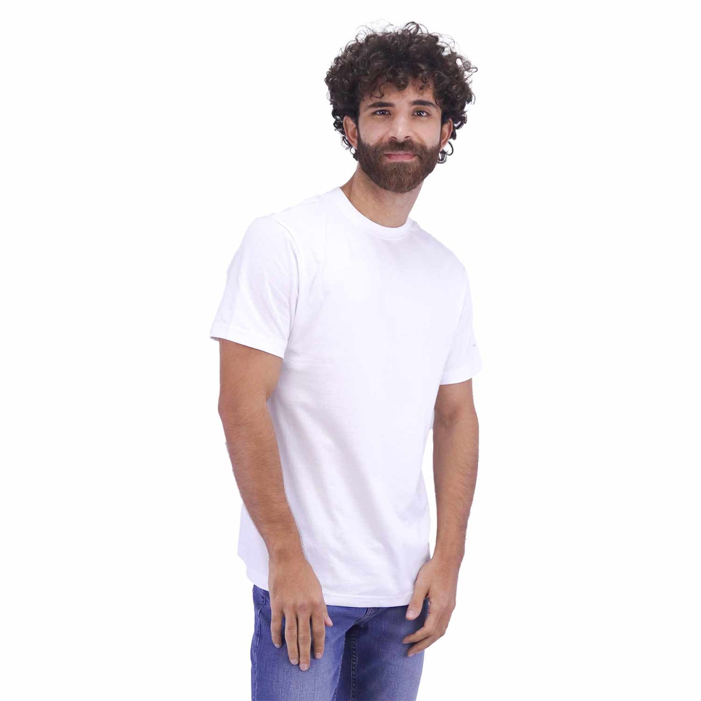 Giordano Men's Cotton Jersey Crew Neck Slim Fit Tee-White