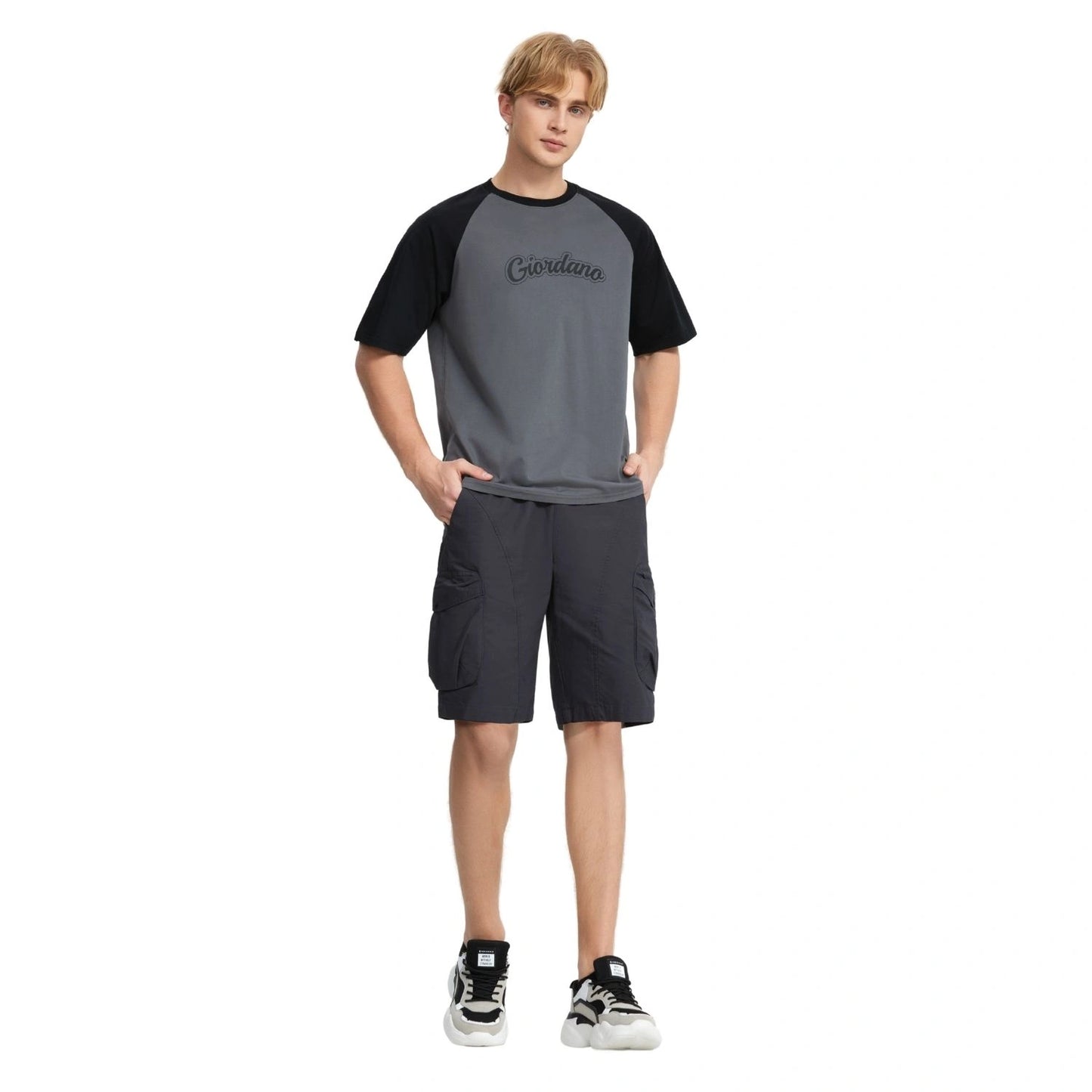 Men's Cotton Blend Raglan Sleeve Print Tee