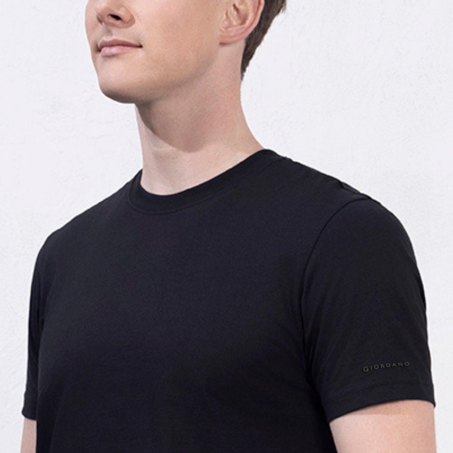 Men's Giordano Cotton Crewneck Slim Fit Tee - Short Sleeve