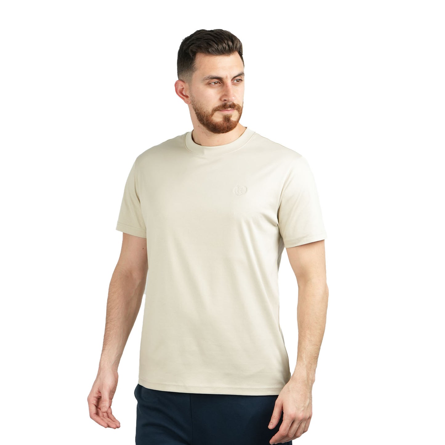 Giordano Men's Slim Fit Liquid Touch Smart Collar Tee-Brown
