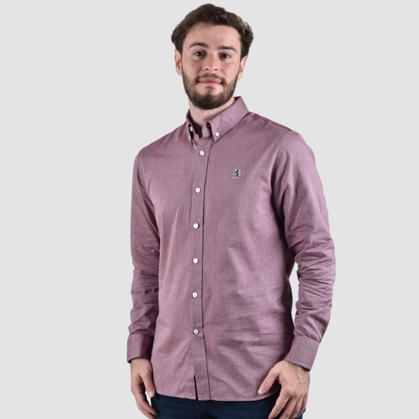 Men's Cotton Oxford Full Opening Long Sleeve Slim Fit Shirt
