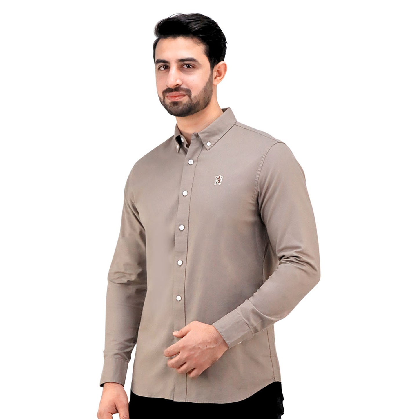 Men's Cotton Oxford Full Opening Long Sleeve Slim Fit Shirt