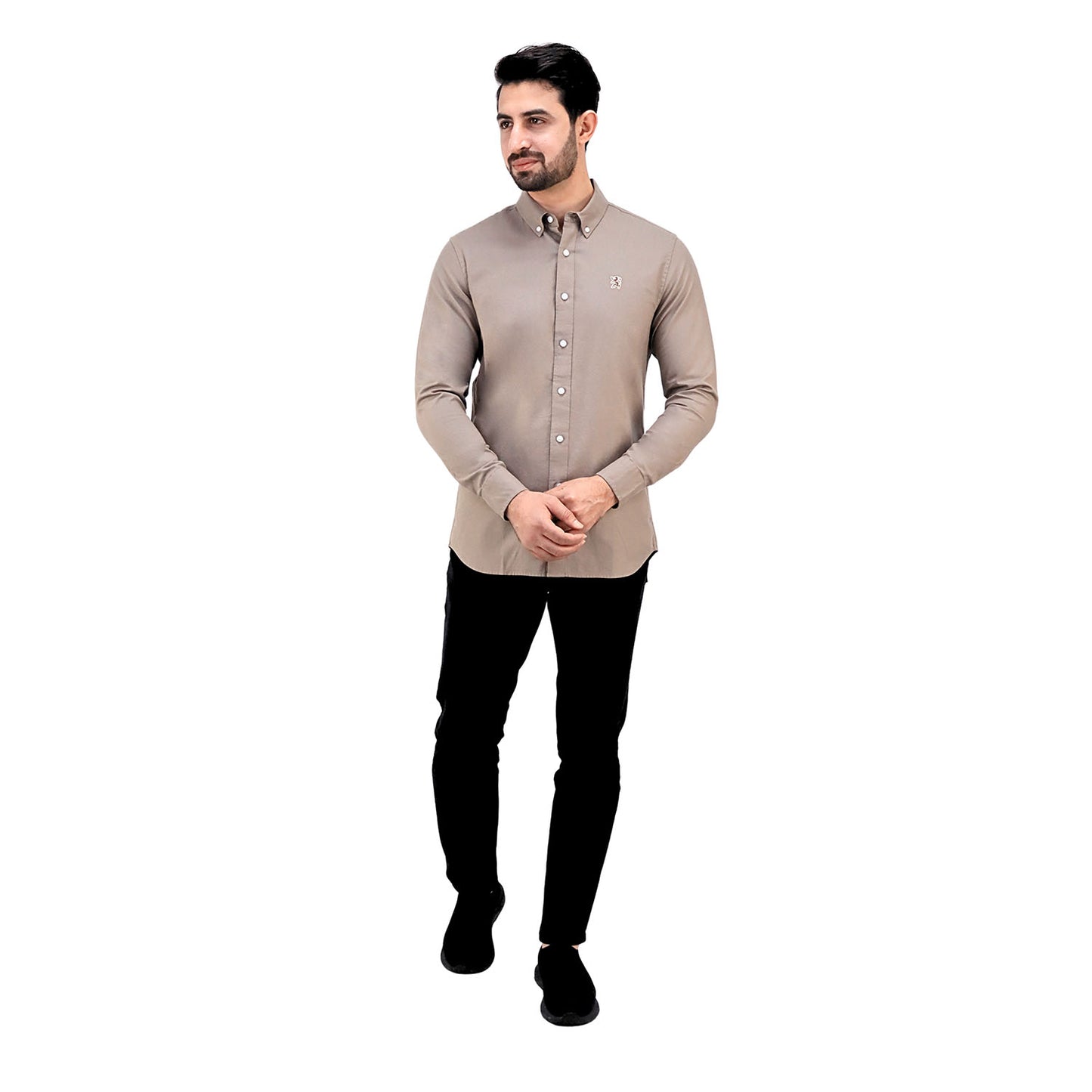 Men's Cotton Oxford Full Opening Long Sleeve Slim Fit Shirt