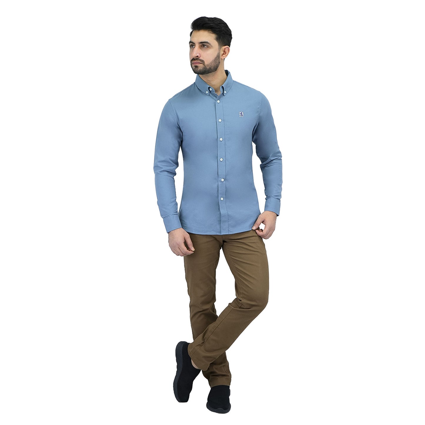 Men's Cotton Oxford Full Opening Long Sleeve Slim Fit Shirt