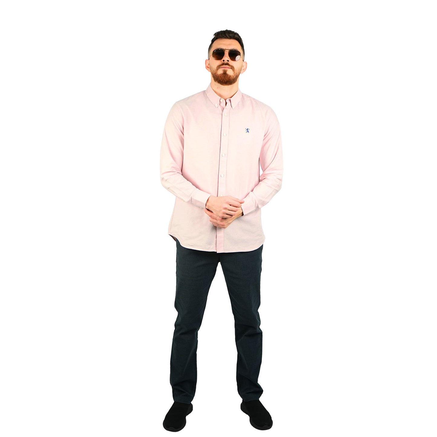 Men's Cotton Oxford Full Opening Long Sleeve Slim Fit Shirt