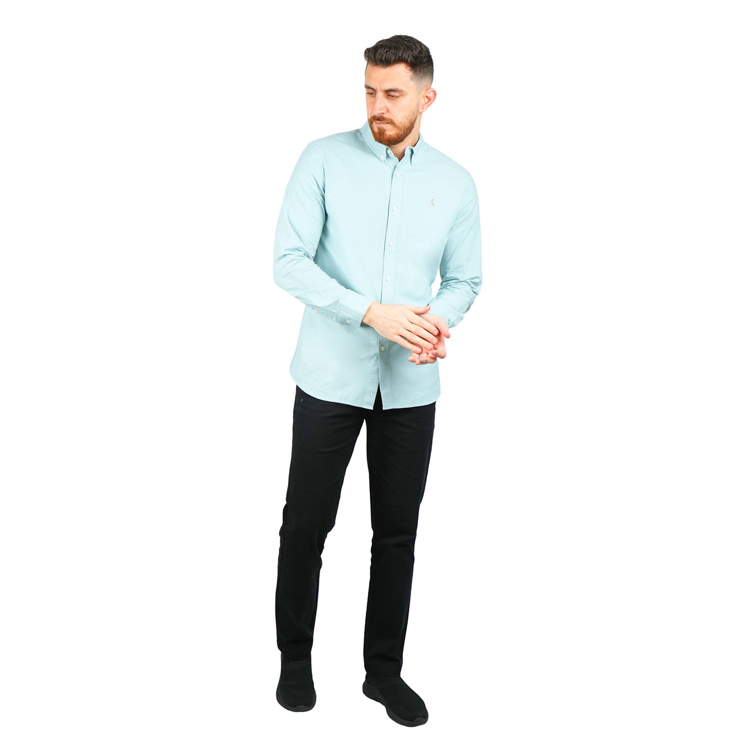 Men's Cotton Oxford Full Opening Long Sleeve Slim Fit Shirt