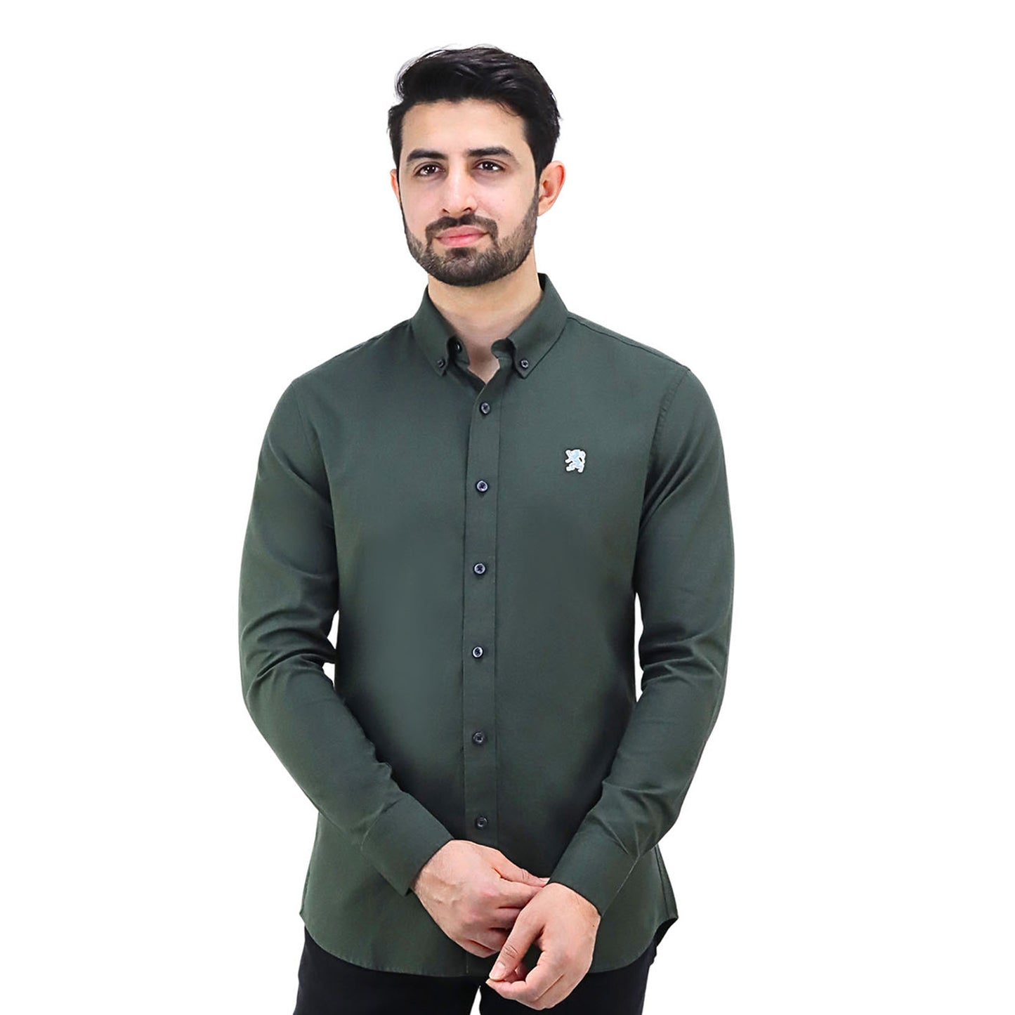 Men's Cotton Oxford Full Opening Long Sleeve Slim Fit Shirt