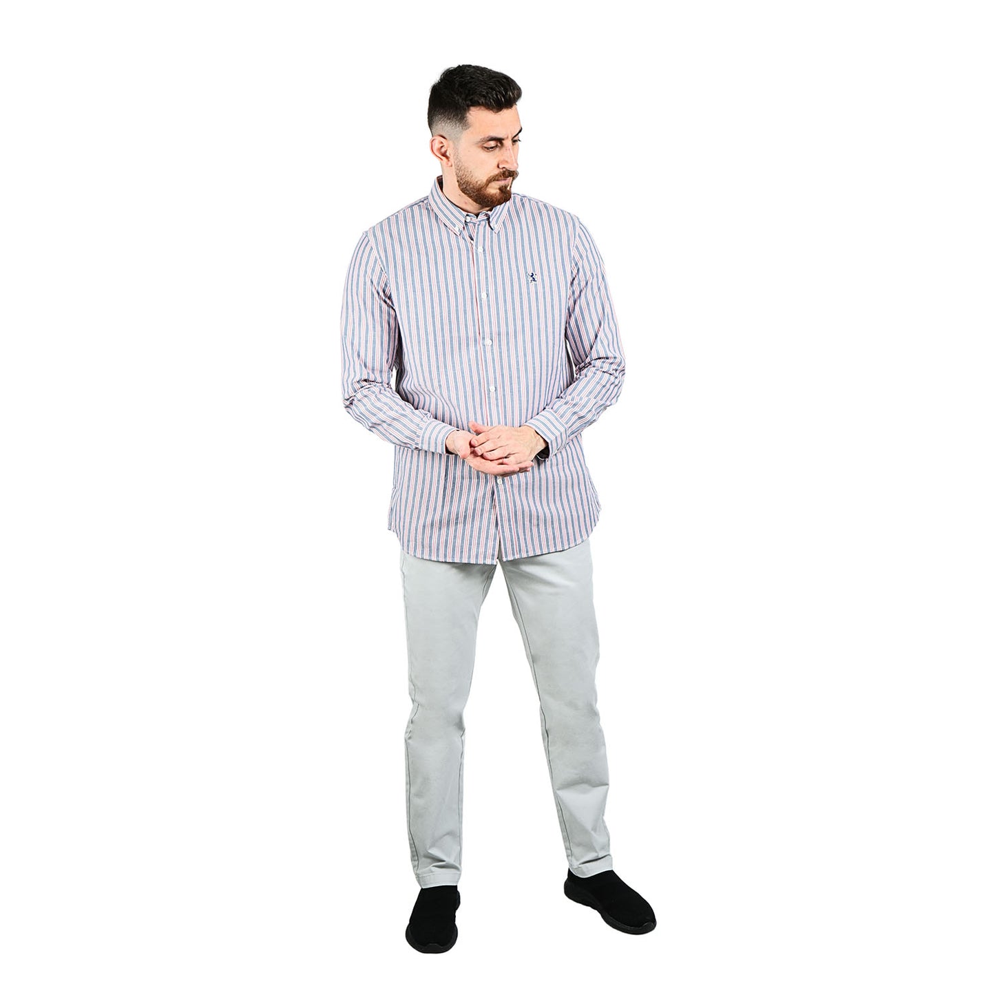 Men's Cotton Oxford Full Opening Long Sleeve Slim Fit Shirt