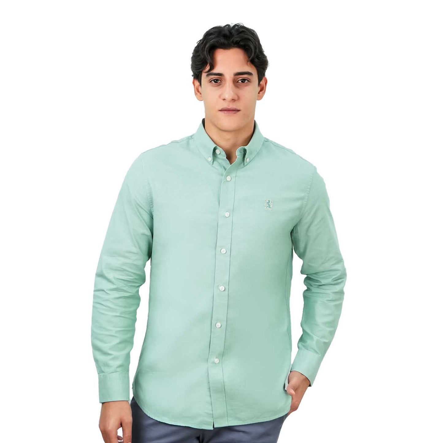 Men's Cotton Oxford Full Opening Long Sleeve Slim Fit Shirt