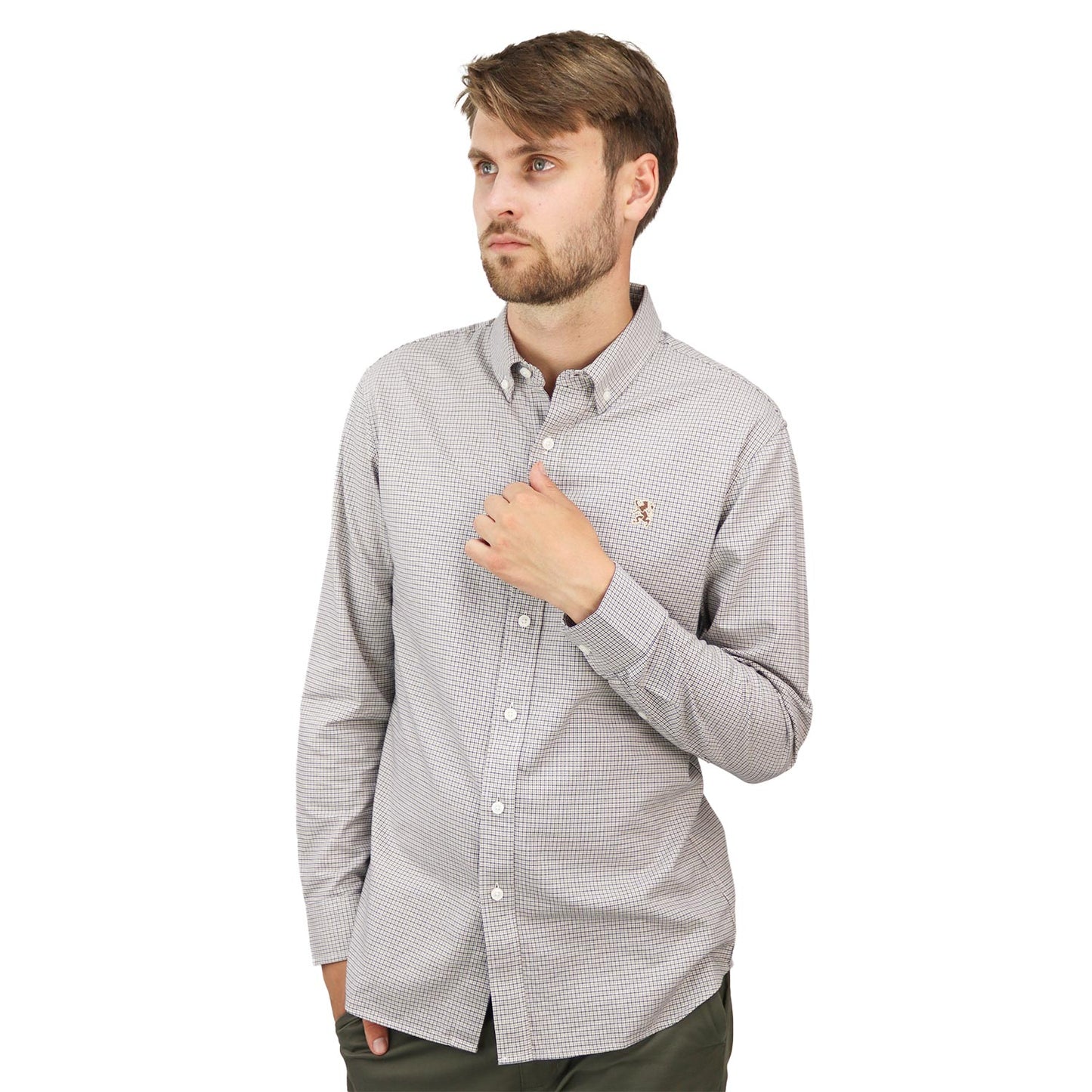 Men's Shirt With Small Lion Embroidery