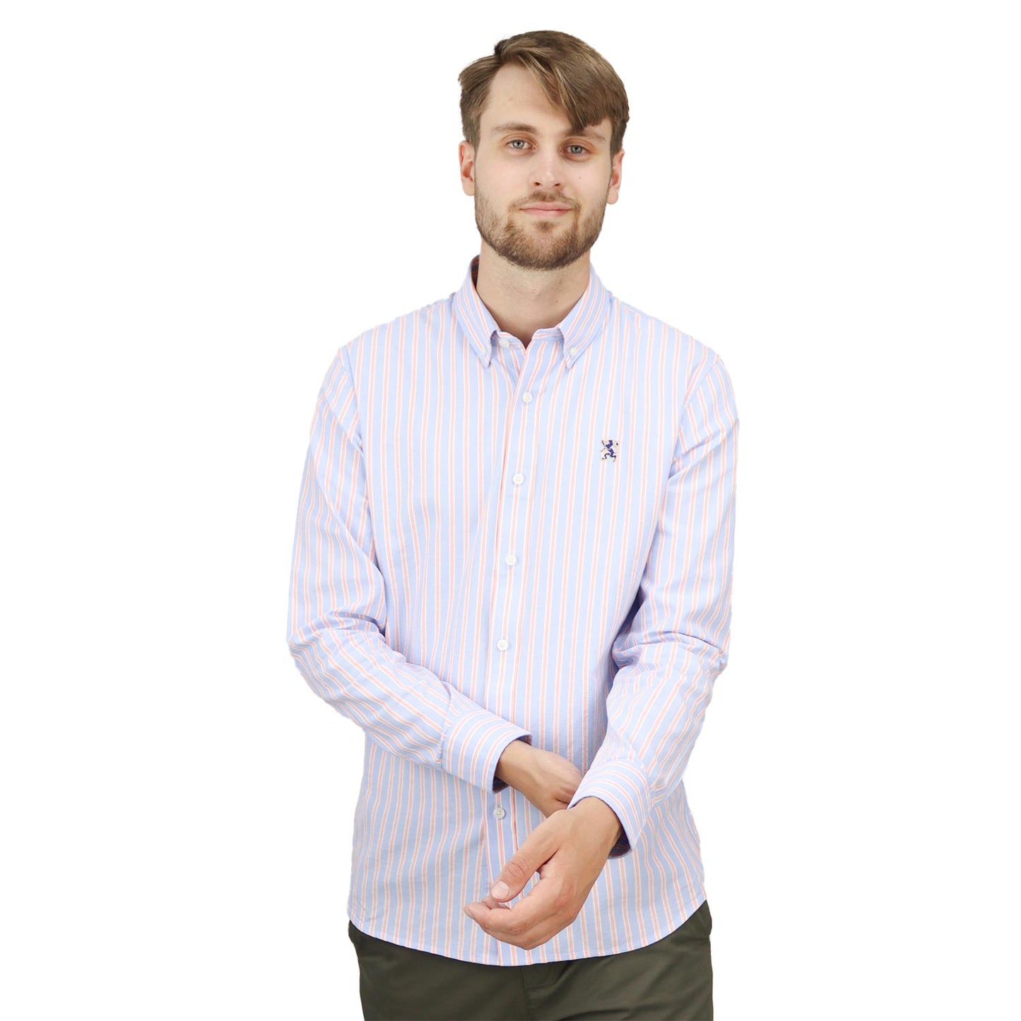 Men's Shirt With Small Lion Embroidery