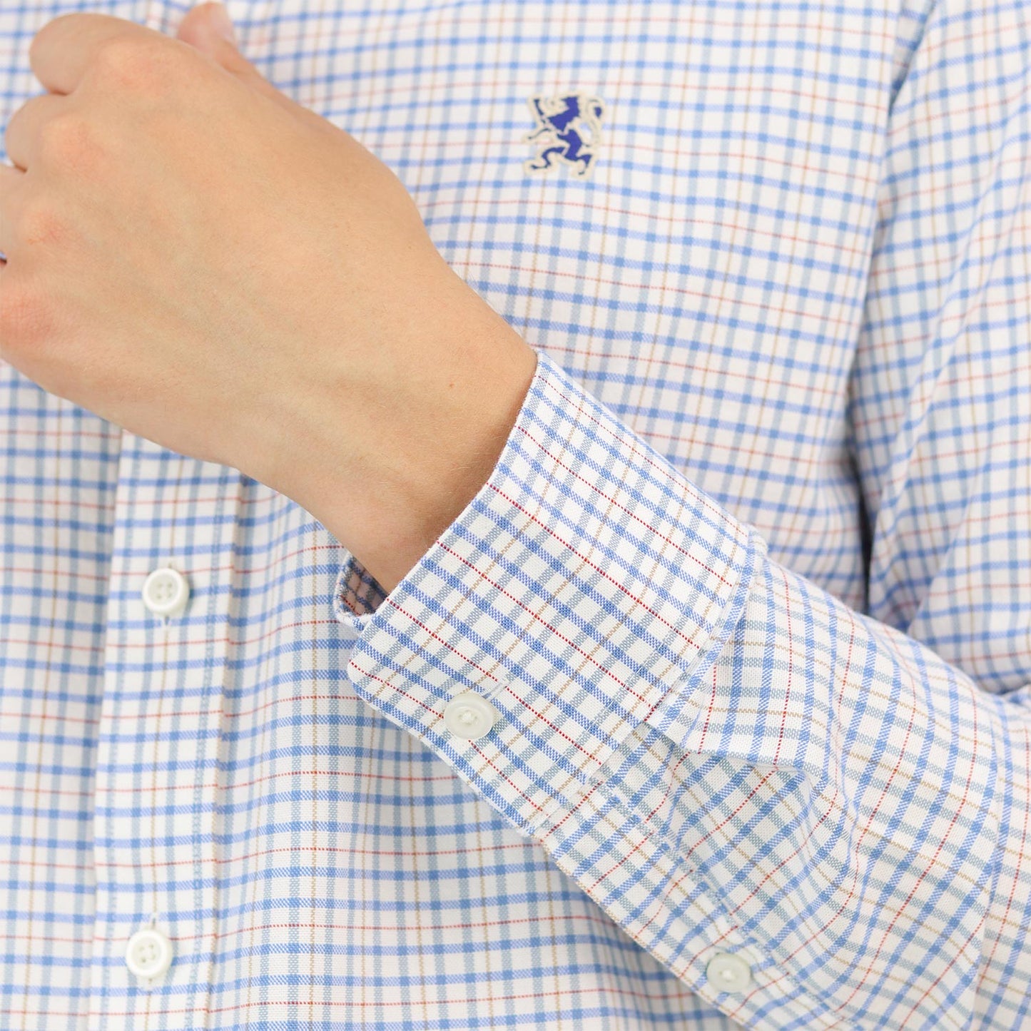 Men's Shirt With Small Lion Embroidery