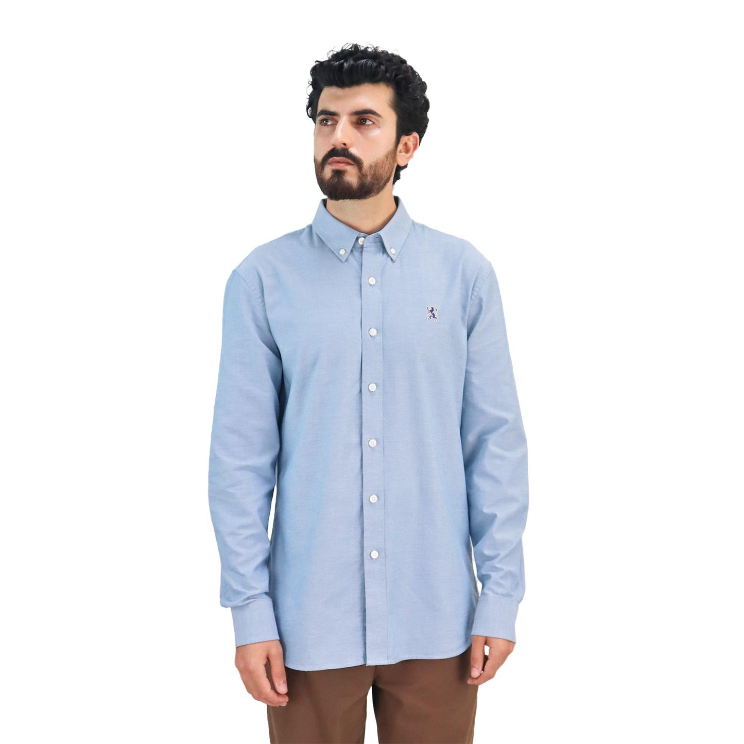 Men's Shirt With Small Lion Embroidery