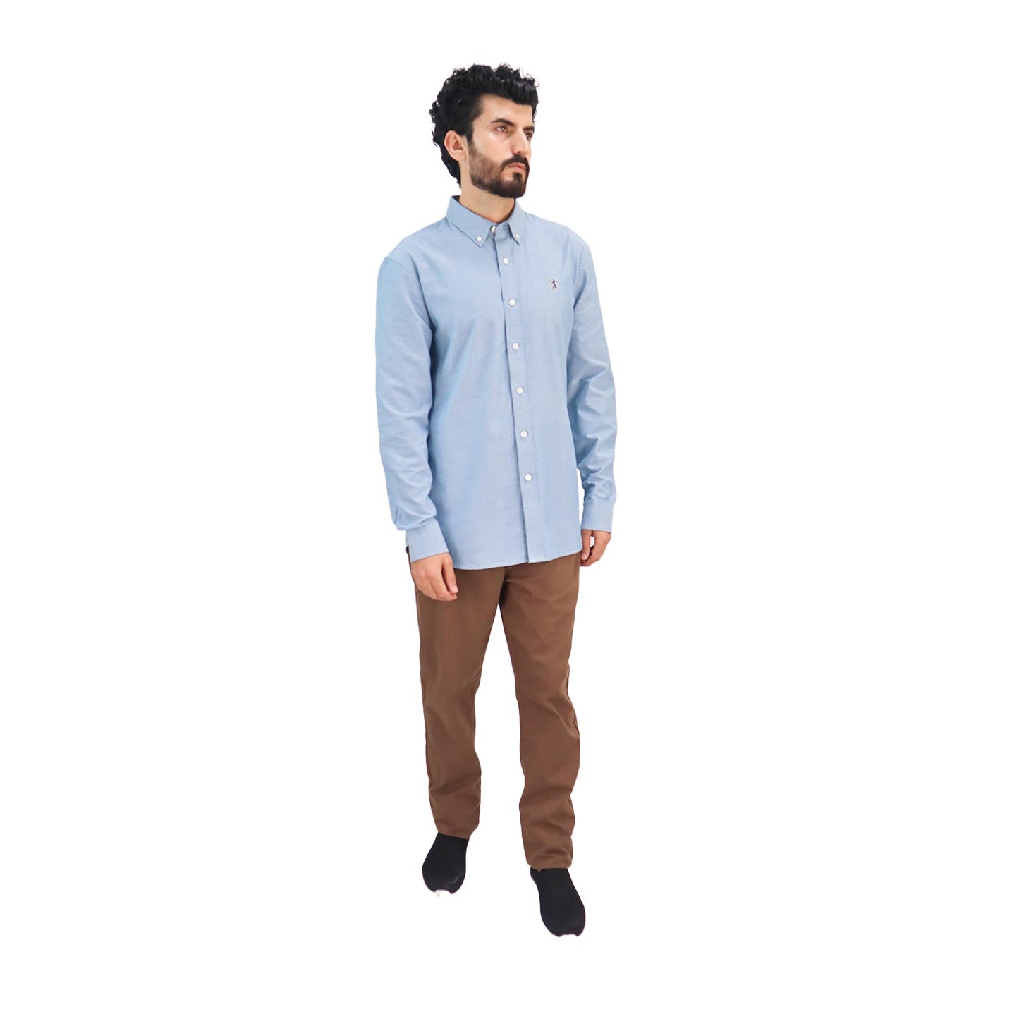 Men's Shirt With Small Lion Embroidery