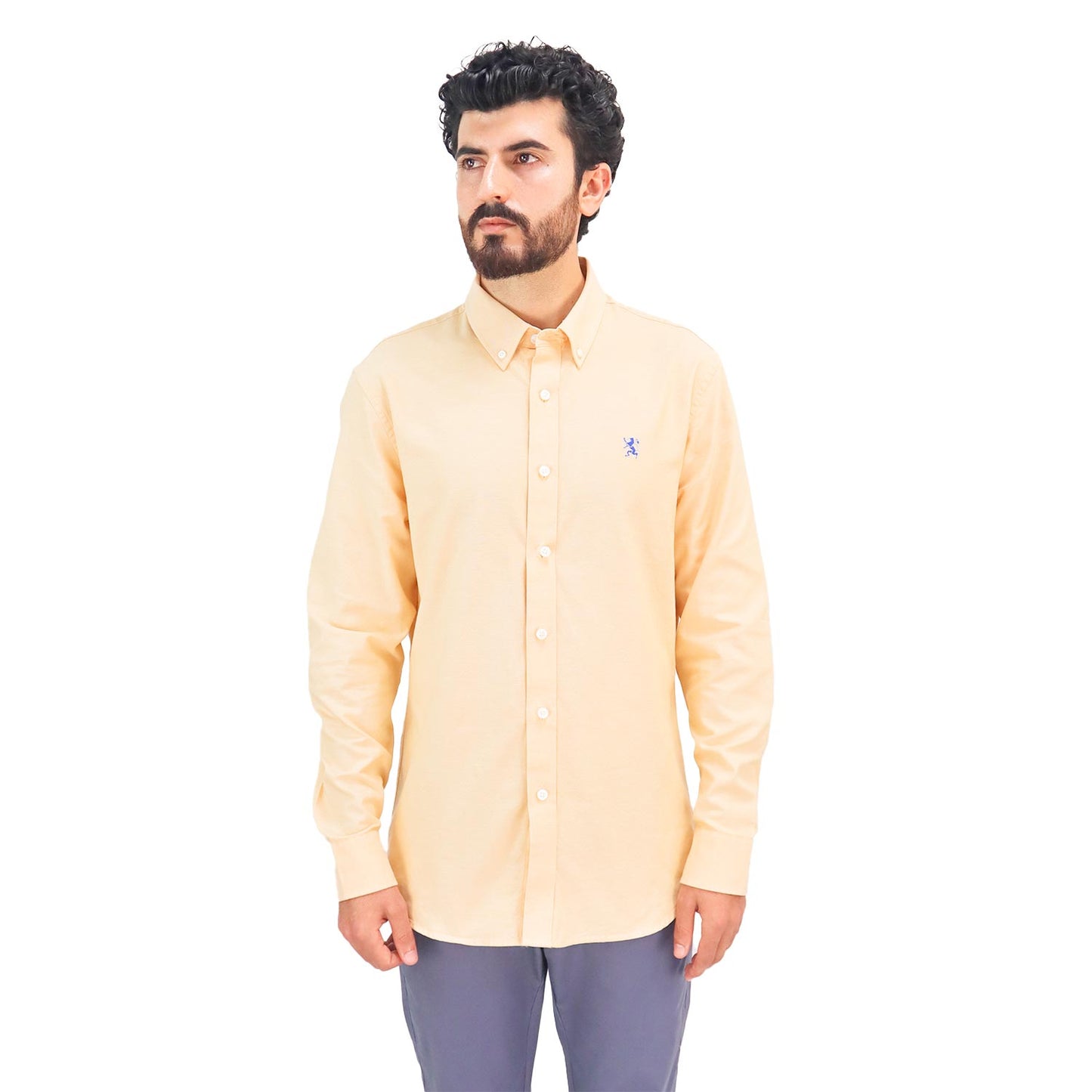 Men's Shirt With Small Lion Embroidery