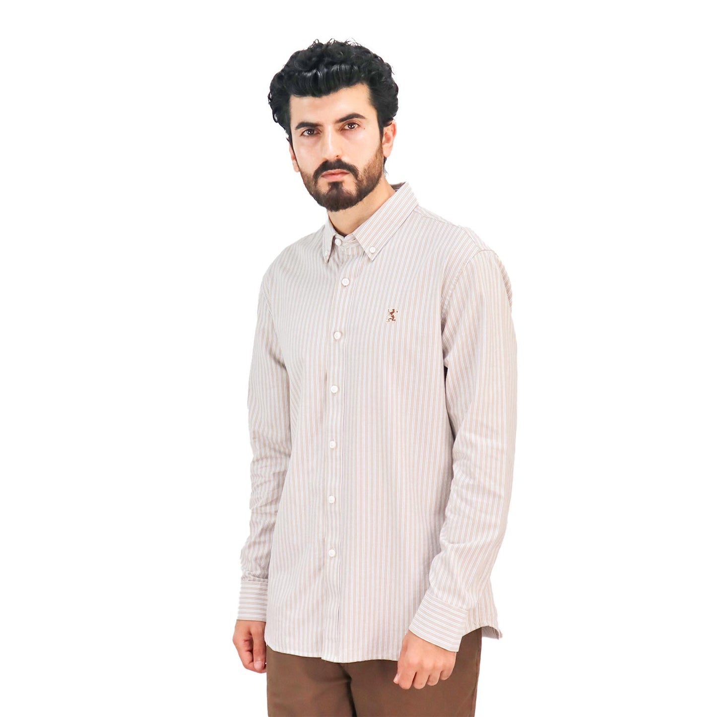 Men's Shirt With Small Lion Embroidery