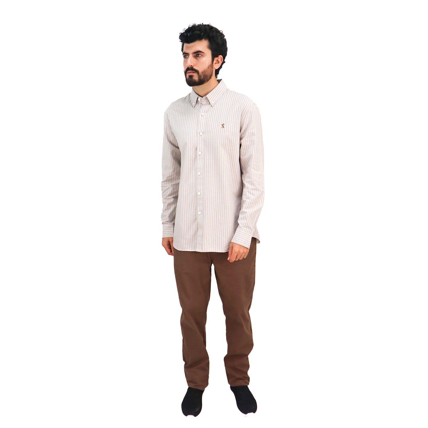 Men's Shirt With Small Lion Embroidery