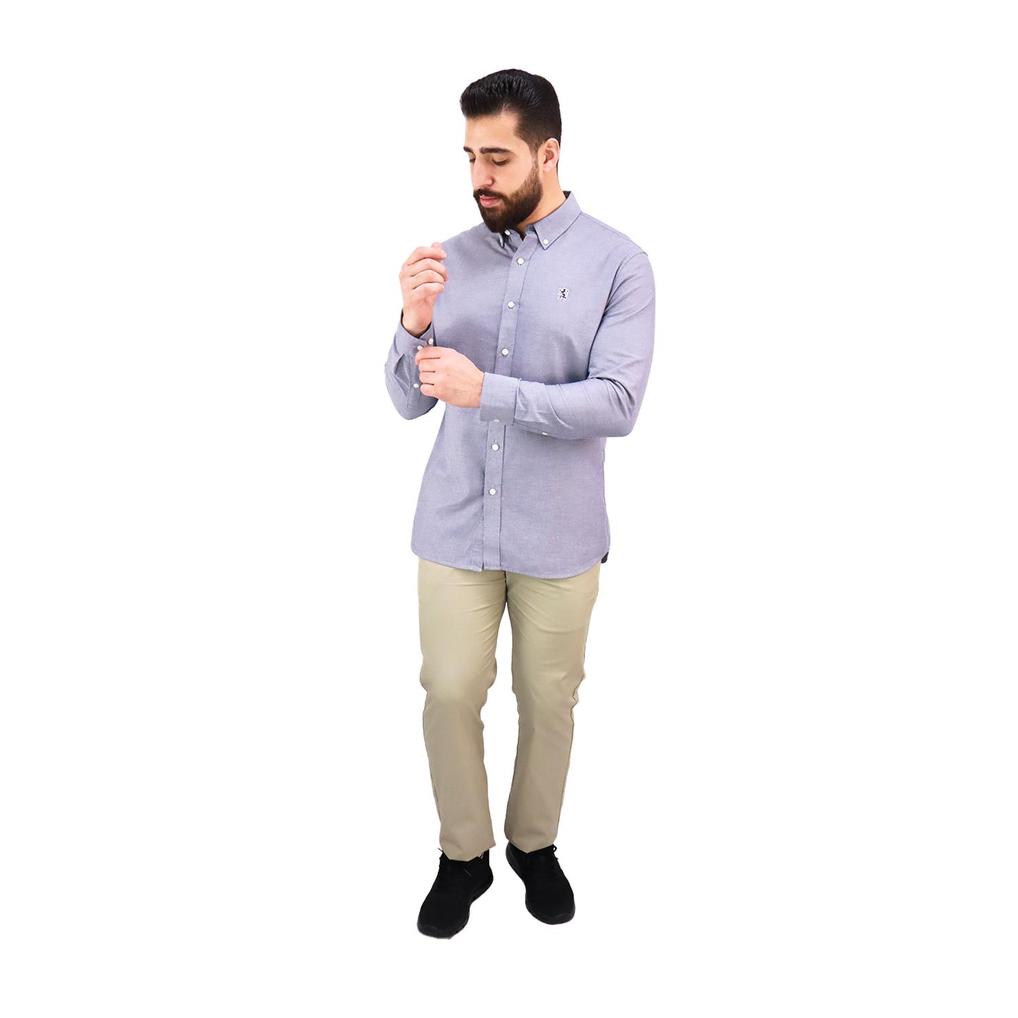Men's Shirt With Small Lion Embroidery