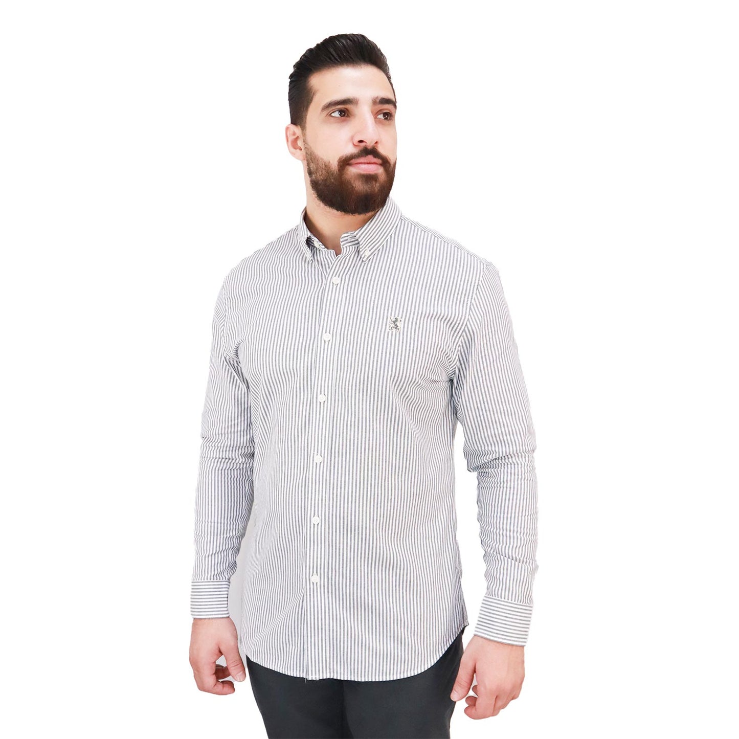 Men's Shirt With Small Lion Embroidery
